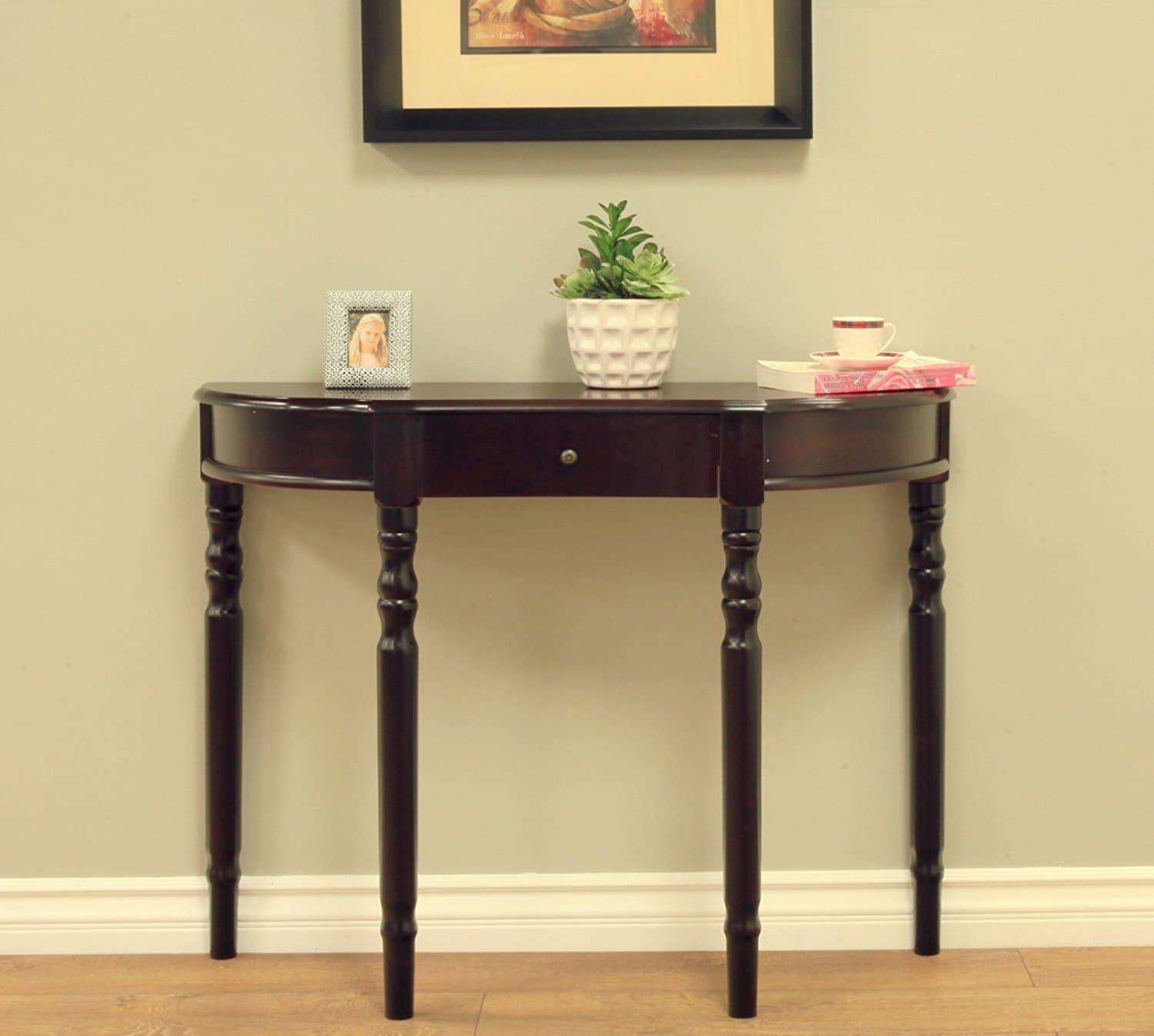 Frenchi Furniture Table, Wood, Mahogany, 14.18 in x 38.22 in x 8.47 in