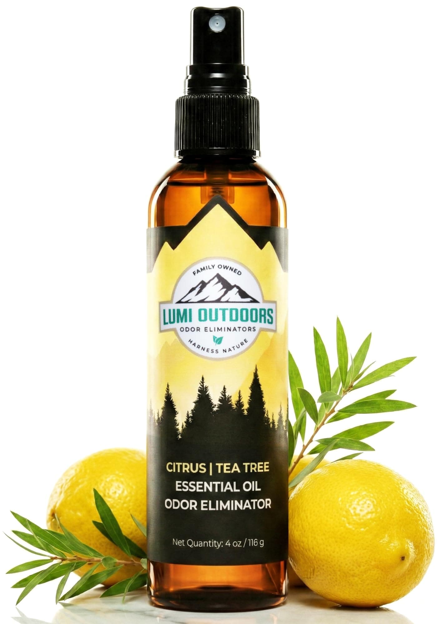 Lumi Outdoors Natural Shoe Deodorizer Spray & Foot Odor Eliminator by Lumi Outdoors - Fresh Citrus Tea Tree Essential Oil Odor Eater