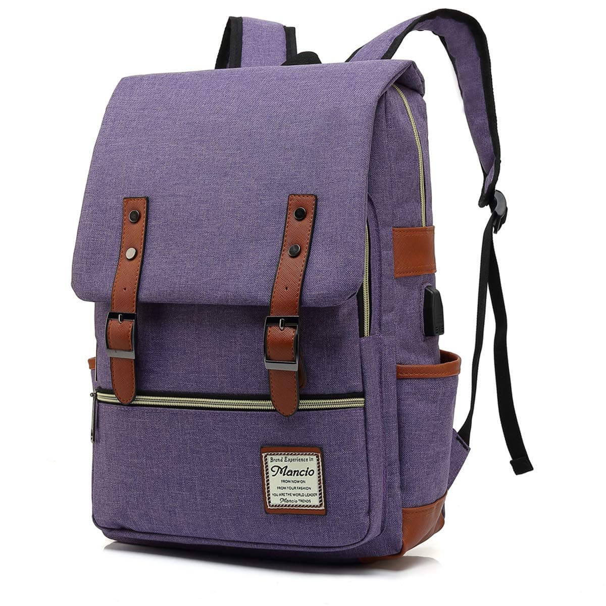 Slim Vintage Laptop Backpack for Women Men Travel College Daypark Fits Up to 15.6 Inch Notebook