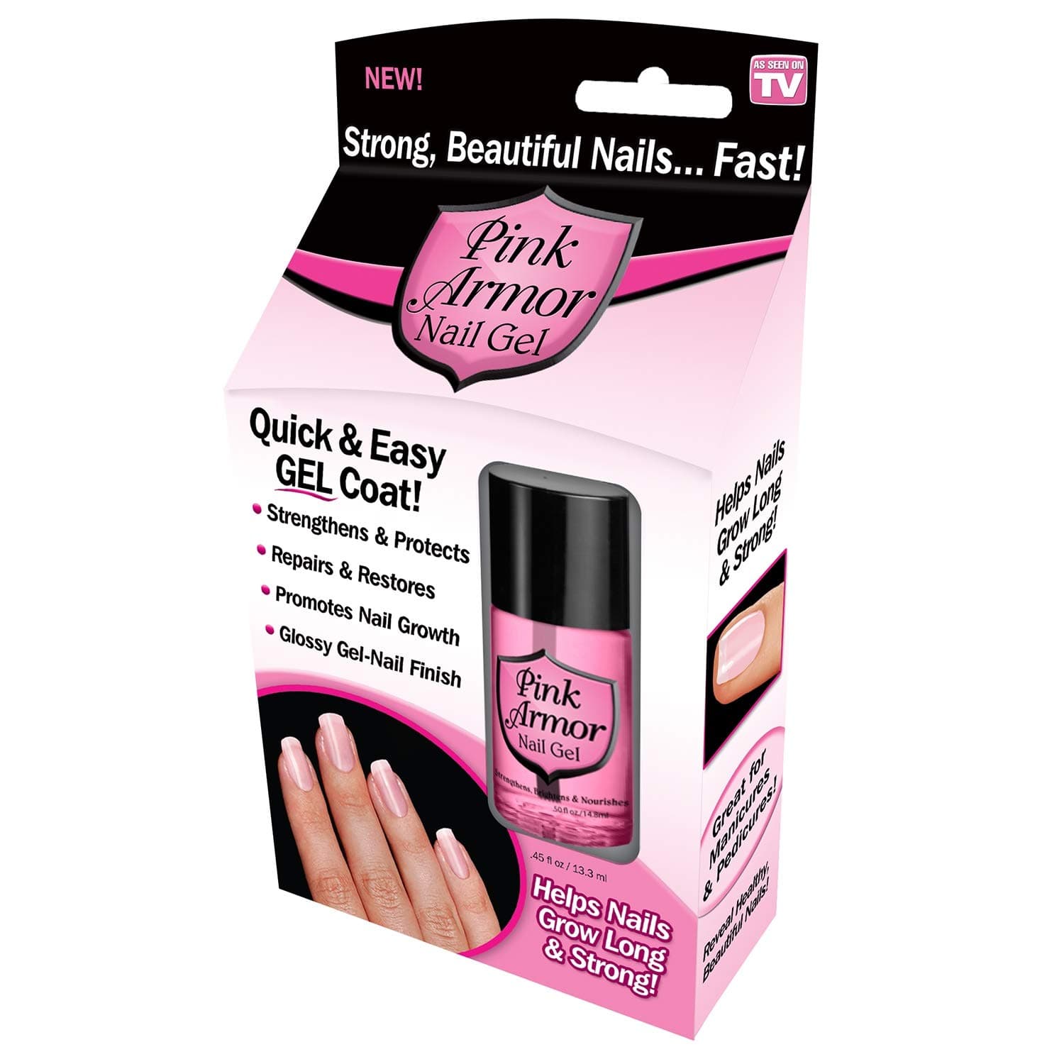 Ontel Armor Nail Gel, Pink, 0.45 Fl Oz, As Seen on TV, 0.5 Fl Oz (Pack of 1)