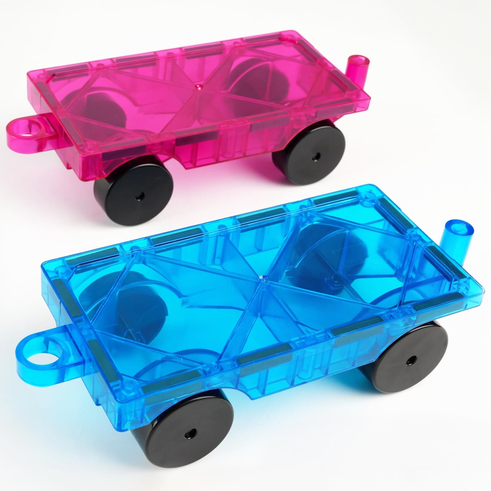 Bmag 2PCS Magnetic Car Set,Construction Vehicle Building Tiles,Magnet Toys Compatible with Magnetic Tiles,STEM Educational Toys for Boys and Girls