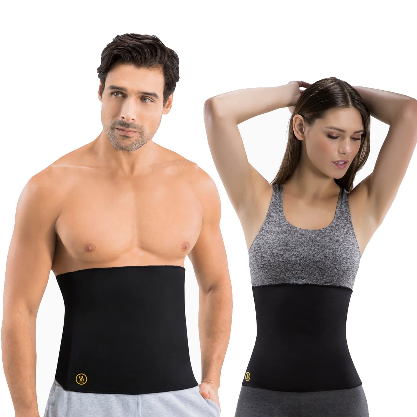 Hot Shapers® 2 x Hot Belt – Slimming, Workout & Abdominal Sculpting Sweat Belt – Made with Neotex, Polyester, Neoprene & Nylon Mix - Unisex Twin Pack - Available in S, M, L, XL, 2XL, 3XL & 4XL Sizes.