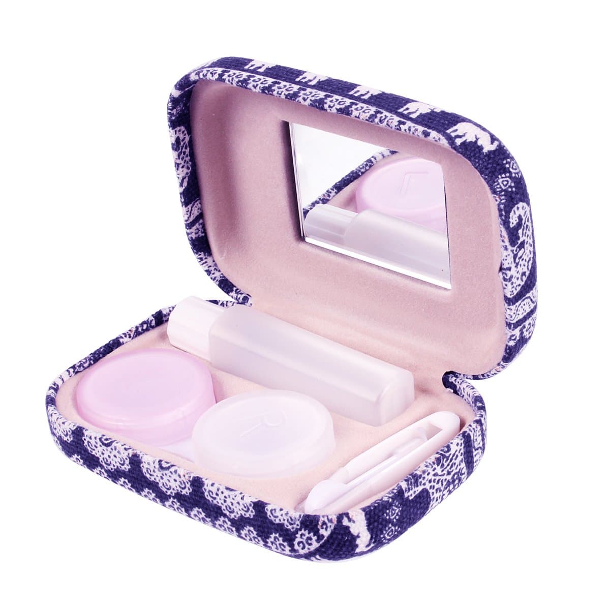 Portable Travel Contact Lens Case Box Eye Care Kit Holder Mirror Box (Blue)