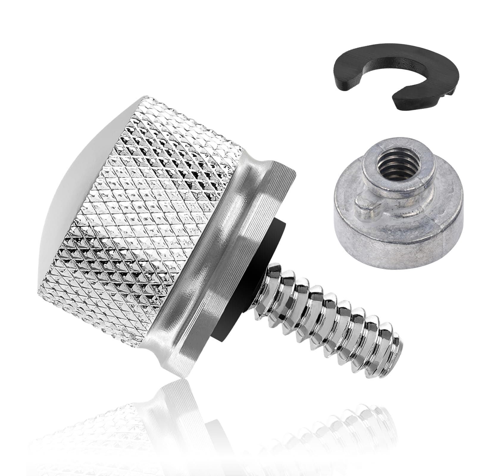Amazicha Chrome Stainless Steel Seat Bolt Nut Kit Compatible for Harley Davidson 1996-2024