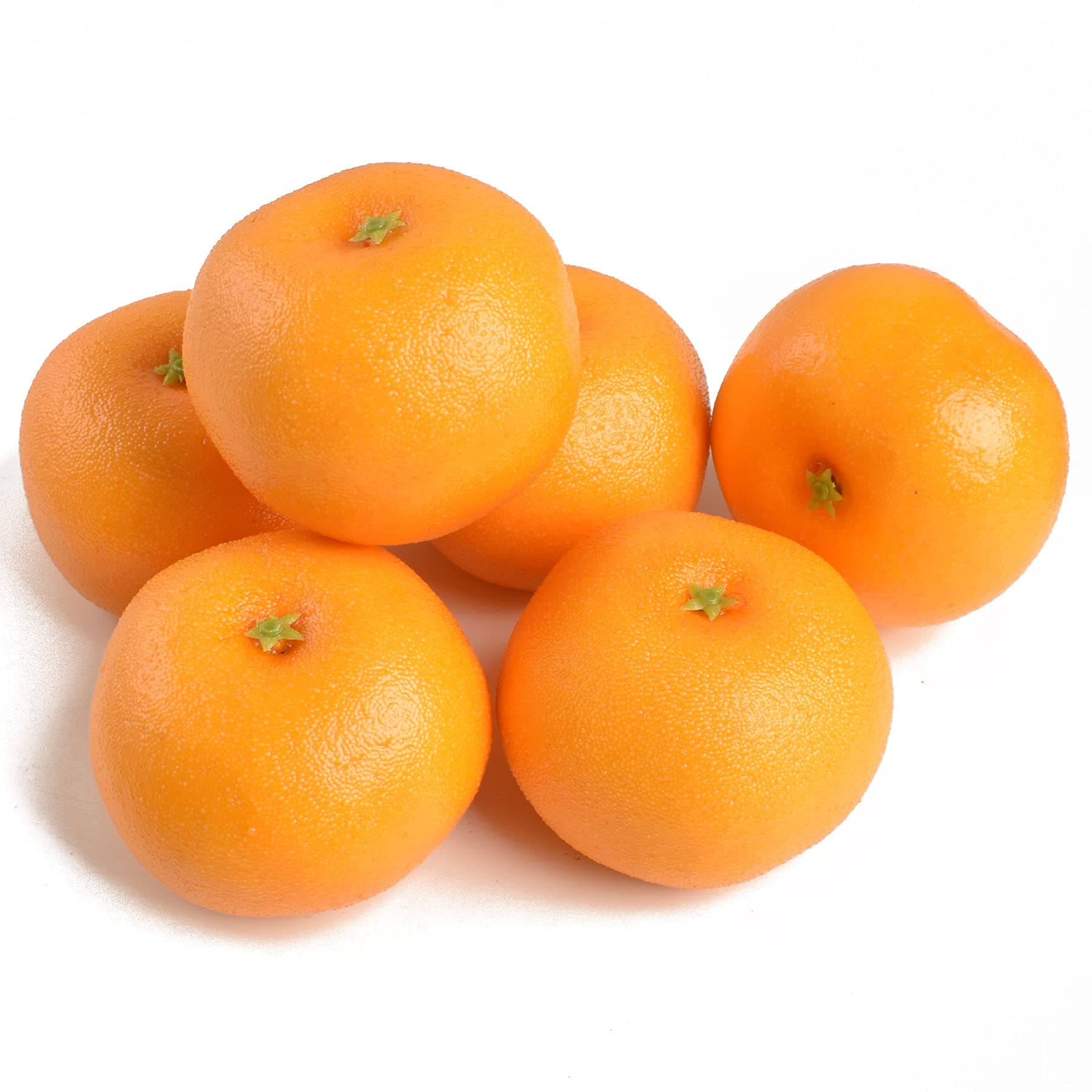 Luckforest 6 PCS Artificial Oranges Set Lifelike Simulation Oranges Realistic Fake Fruits for Home Party Kitchen Cabinet Decoration Supermarket Photography Props Fall Display