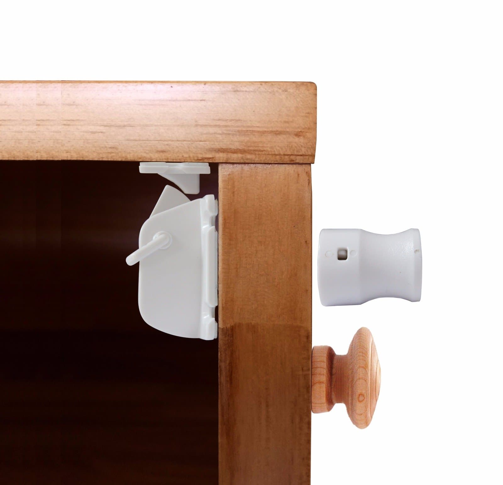 BABY 1ST Child Safety Magnetic Cupboard Locks. 10 Locks + 2 Keys No Drilling Easy to Install Adhesive Child Safety Drawer or Cabinet Locks