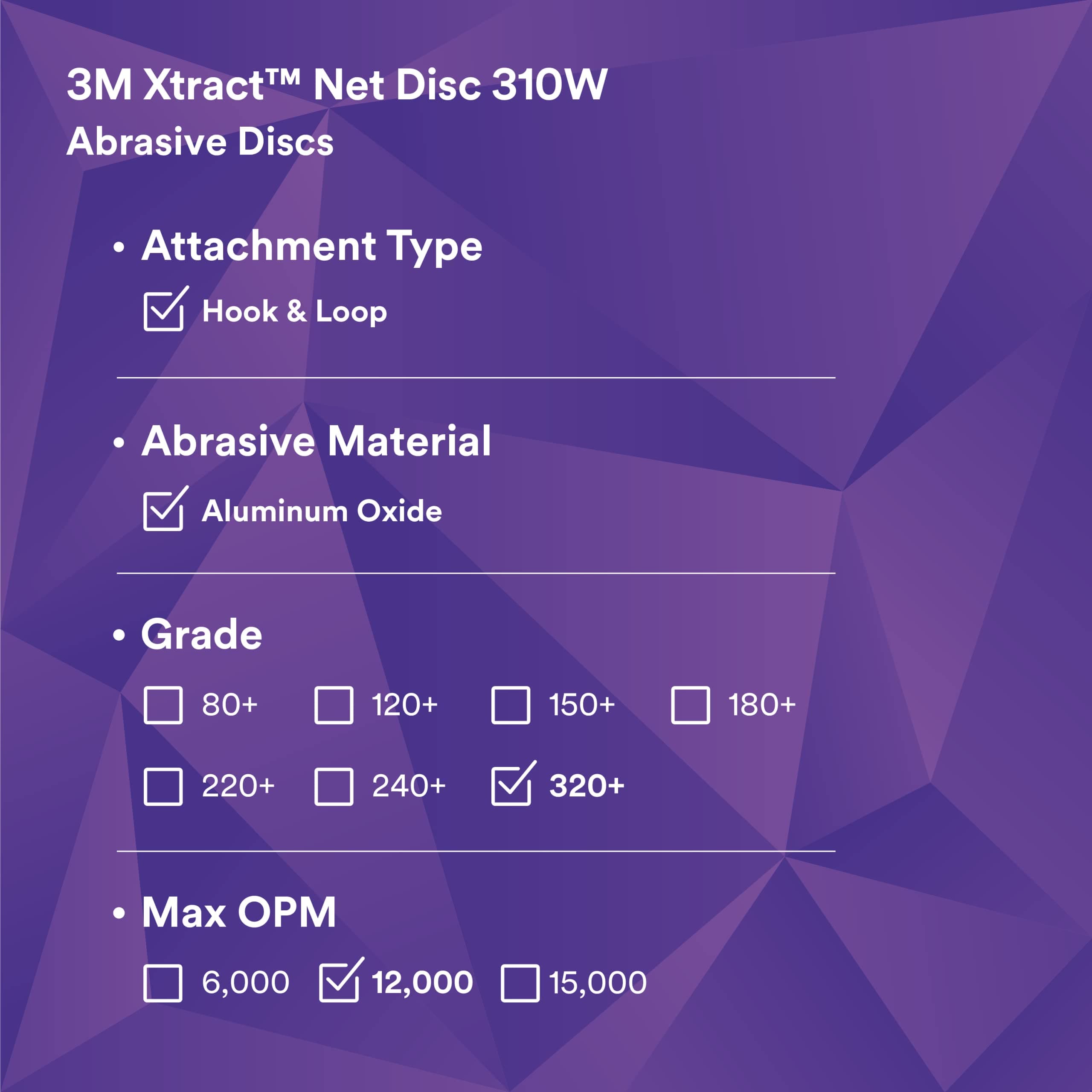 3M Xtract Net Disc 310W, 320+, 5 in, Die 500X, Pack of 50 Hook and Loop Sanding Discs, Virtually Dust-Free, Value Option for Metal, Wood, Composites, Stock Removal, and Fine Finishing
