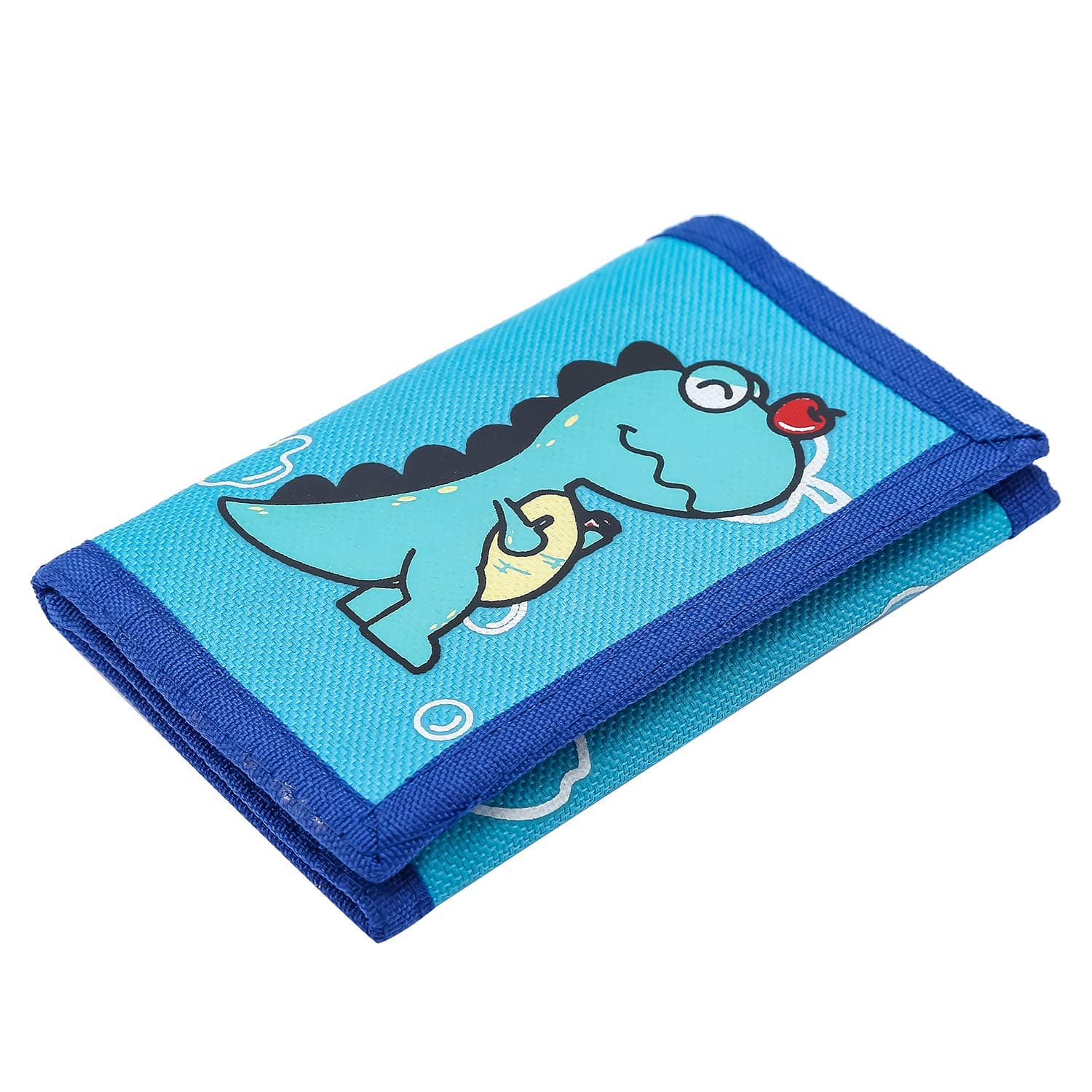 RFID Wallet, Cute Cartoon Wallet with Zipper for Kids, Blue Dinosaur