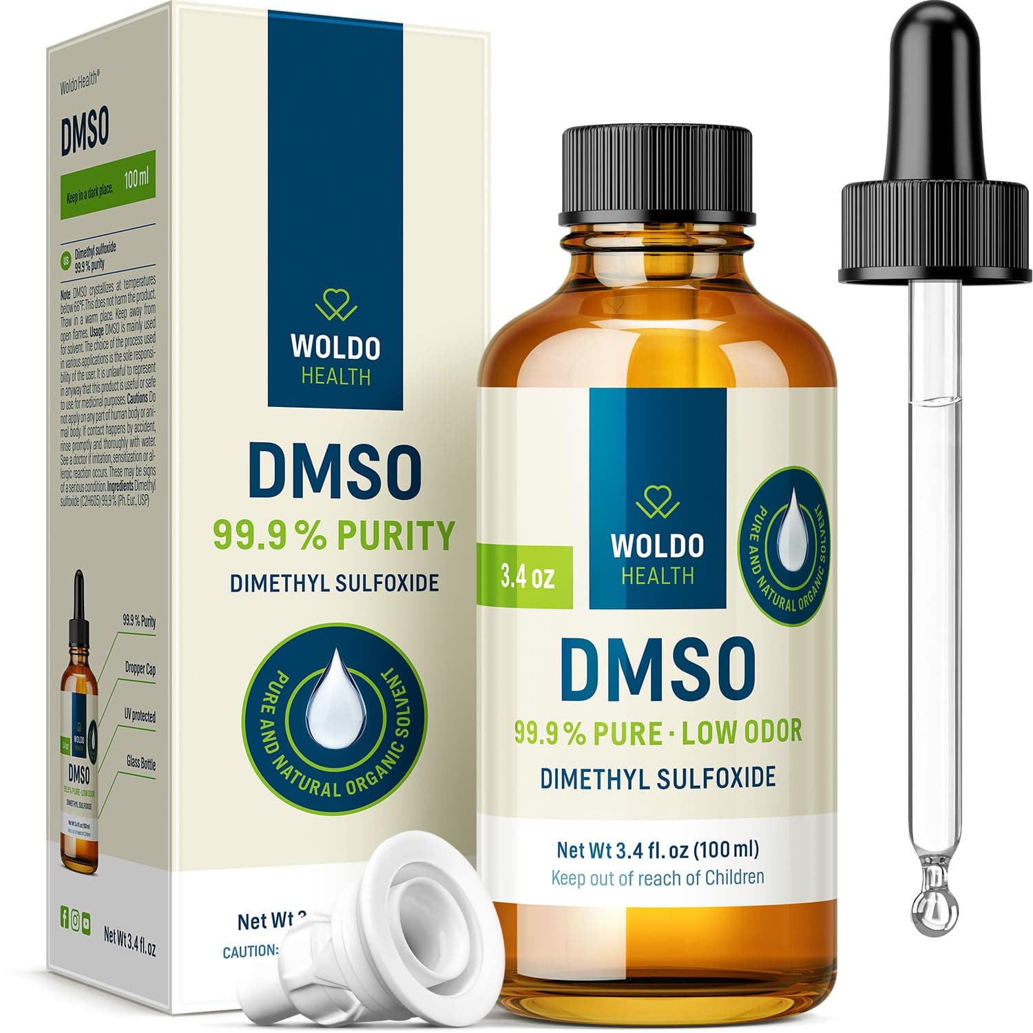 DMSO Pharma Qualität mit Pipette & Tropfverschluss - 99,9% Dimethylsulfoxid 100ml