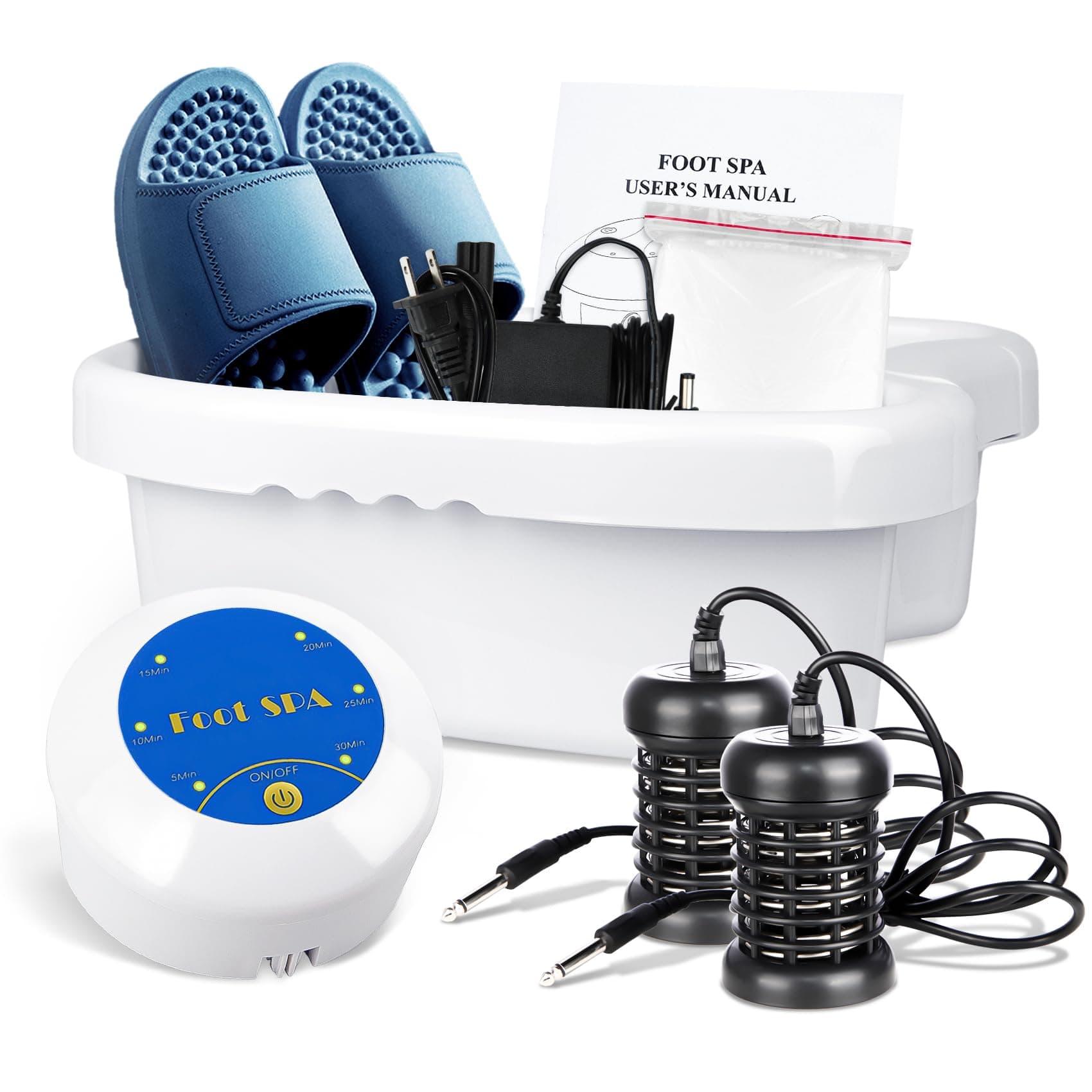 Ionic Foot Bath Detox Machine, Poressional Ion Foot Detox Machine with Massage Slippers, Ionic Detox Bath Cleanse for Home USE, 2 Supper Arrays