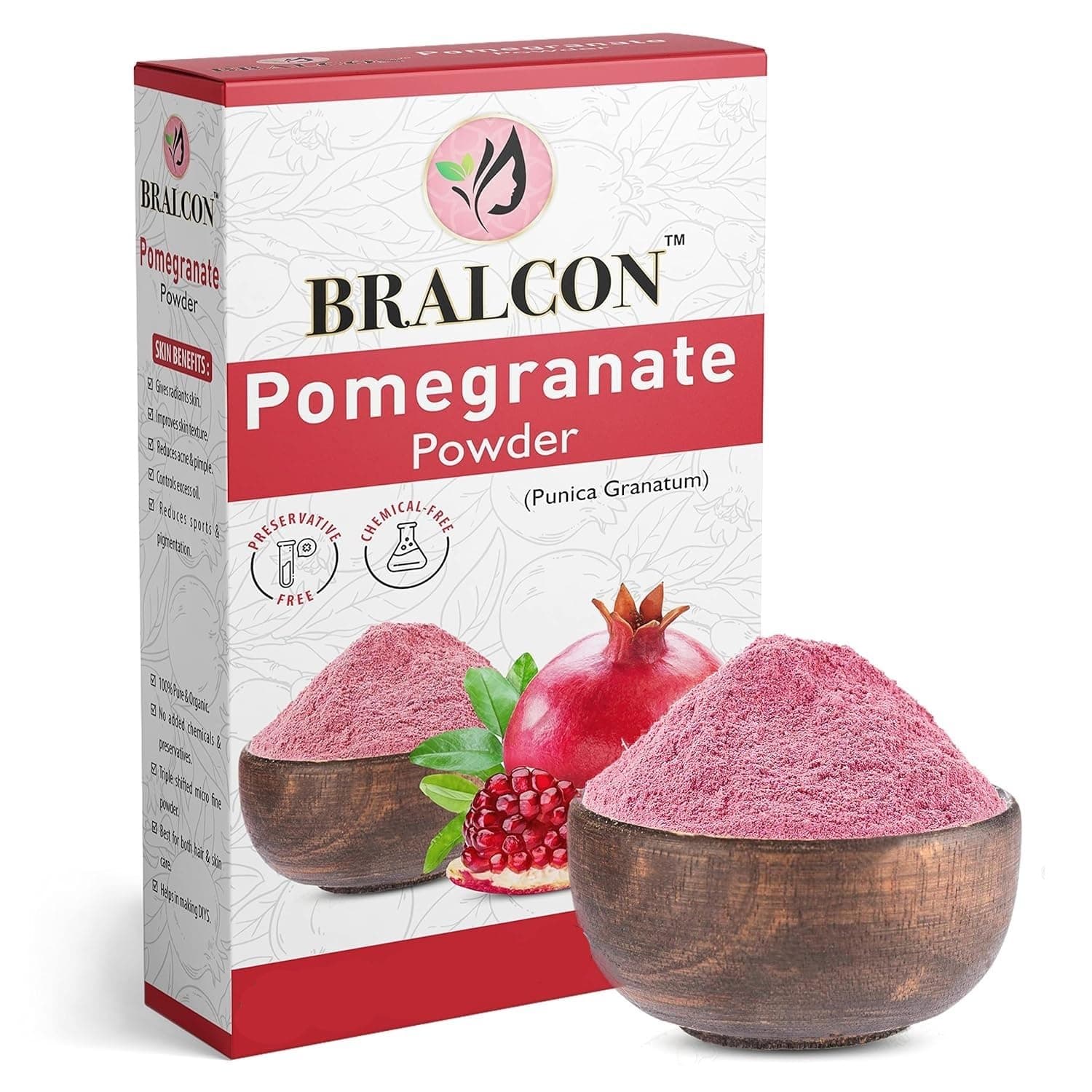 100g Pomegranate Peel Powder for Natural Skin & Hair Care | Punica Granatum Anar | Pure Dry Fruit Ingredient for DIY Face Pack & Hair Masks | Reduces Acne, Hydrates Skin, Promotes Hair Growth