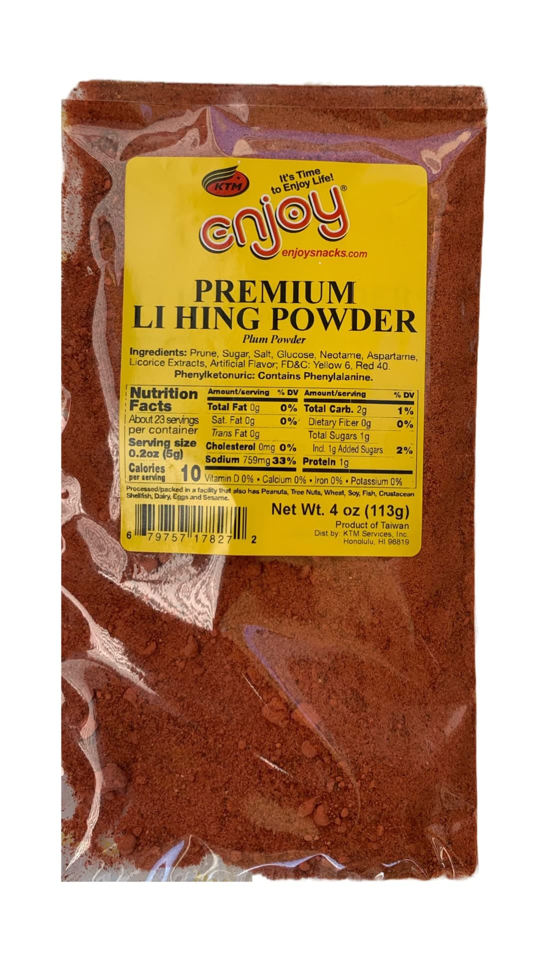 Enjoy Hawaii Li Hing Mui Plum Powder (Bag, 4 ounces)