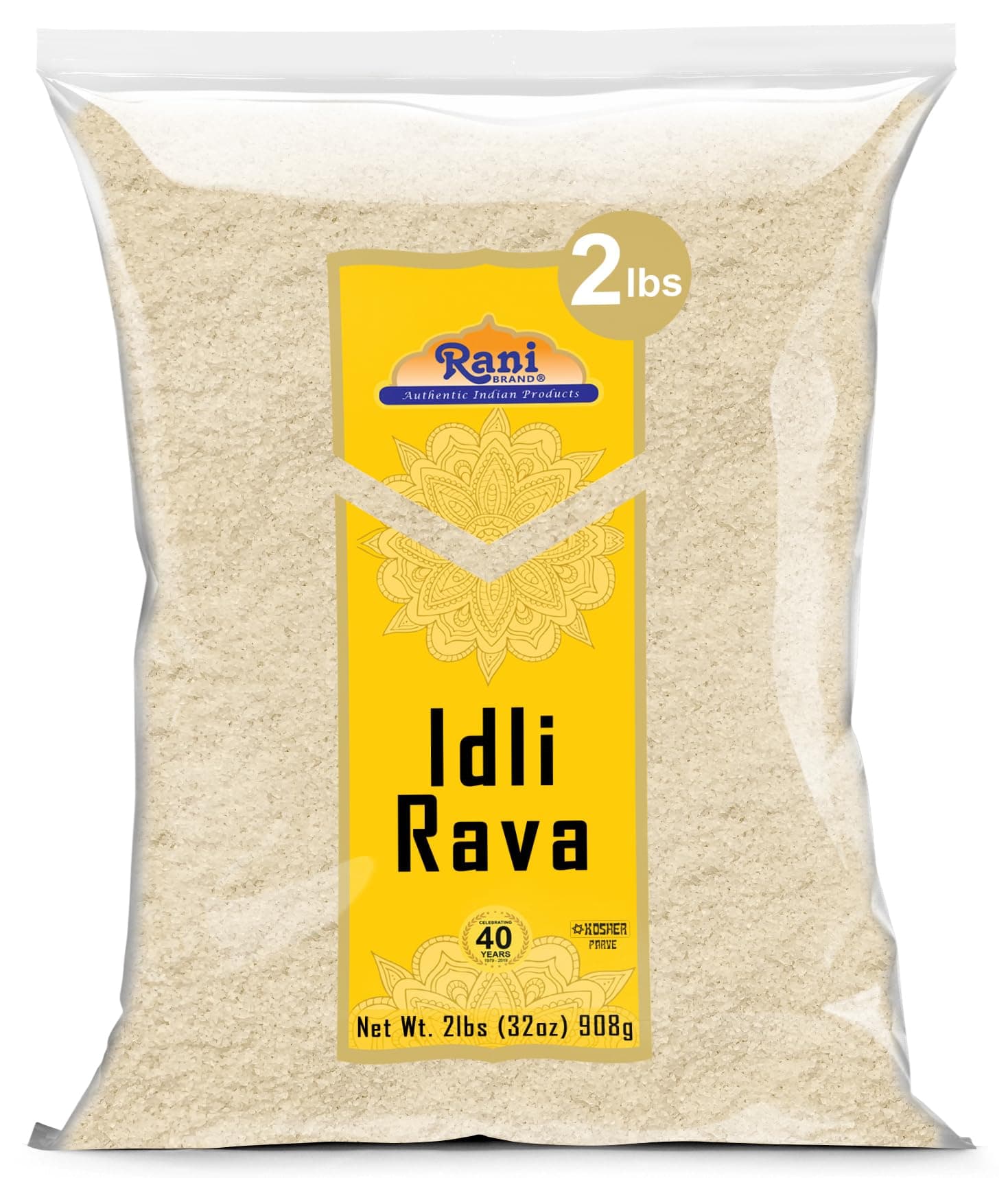 Rani Idly Rava (Parboiled Cream of Rice) 32oz (2lbs) 908g ~ All Natural | Vegan | Gluten Friendly | NON-GMO | Indian Origin