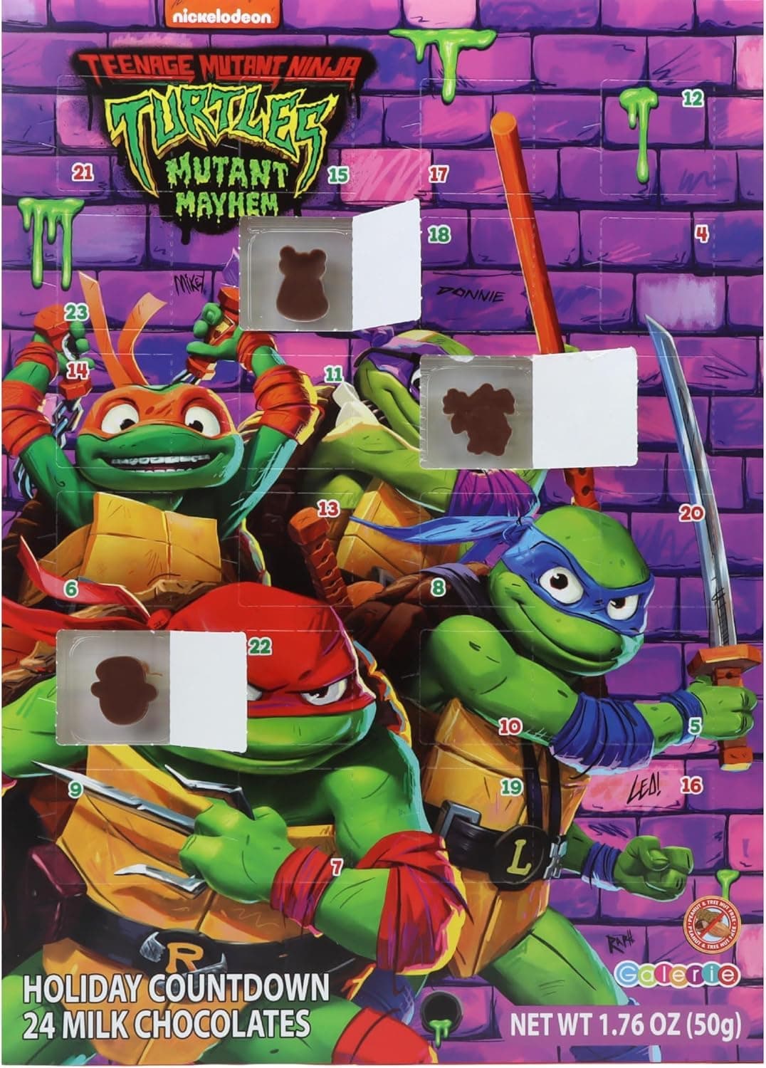 Galerie Teenage Mutant Ninja Turtles Chocolate Filled Christmas Advent Calendar, Holiday Family Activities