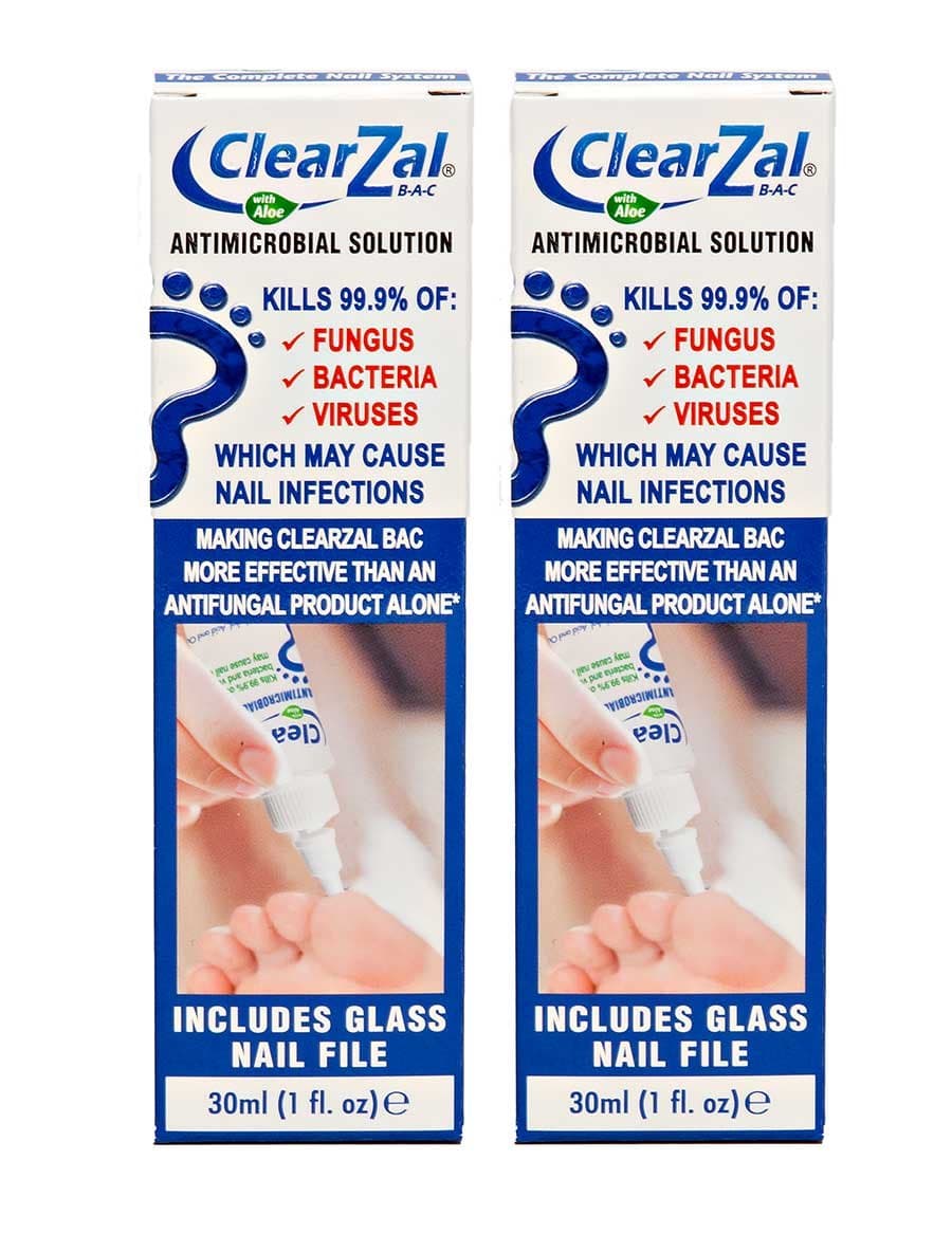 ClearZal Fungal Nail Treatment | Antimicrobial Nail Solution 30ml | Kills Fungus, Bacteria and Viruses | Double Pack