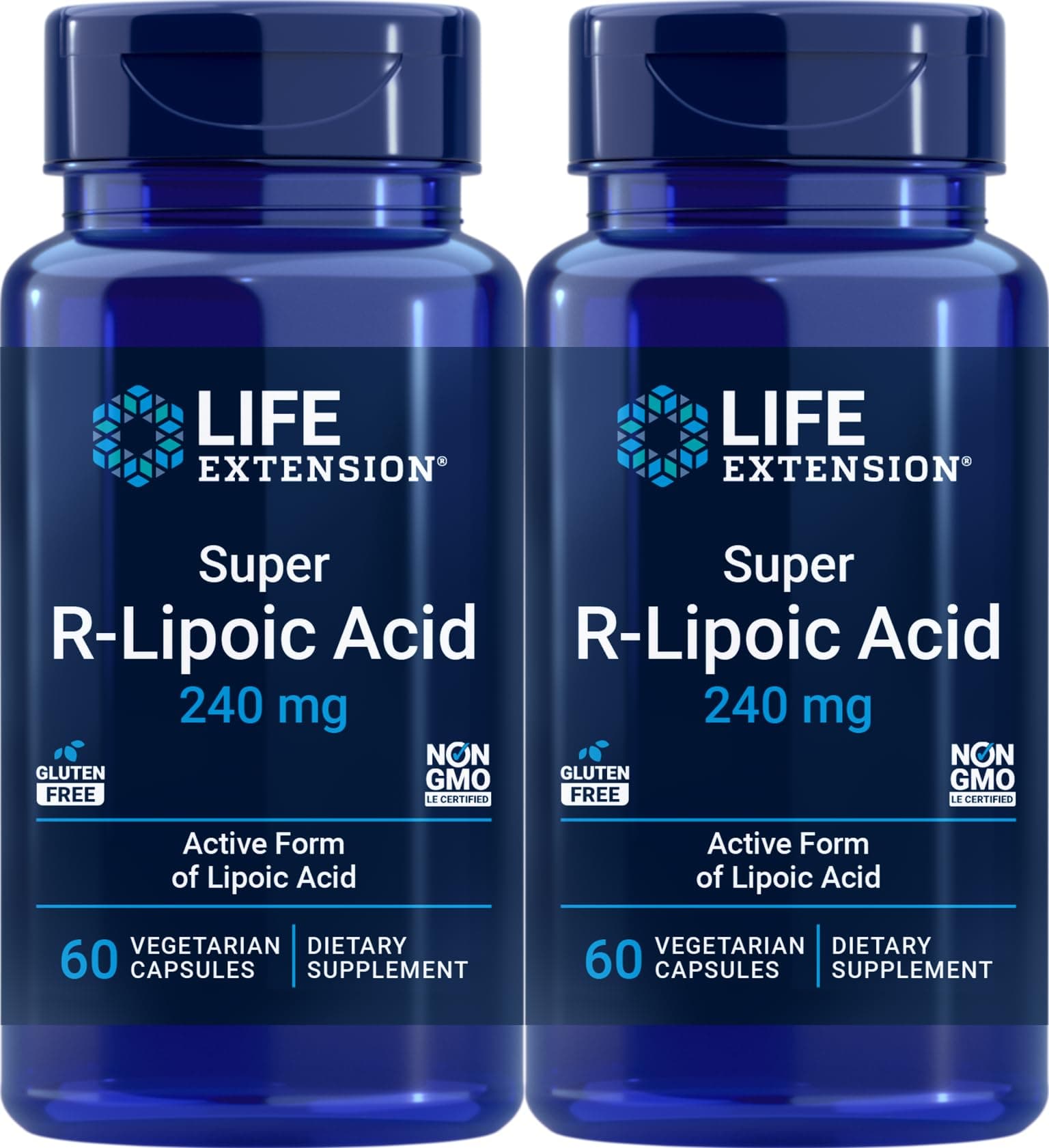 Life Extension Super R-Lipoic Acid 240 mg, 60 Vegetarian Capsules (Pack of 2)