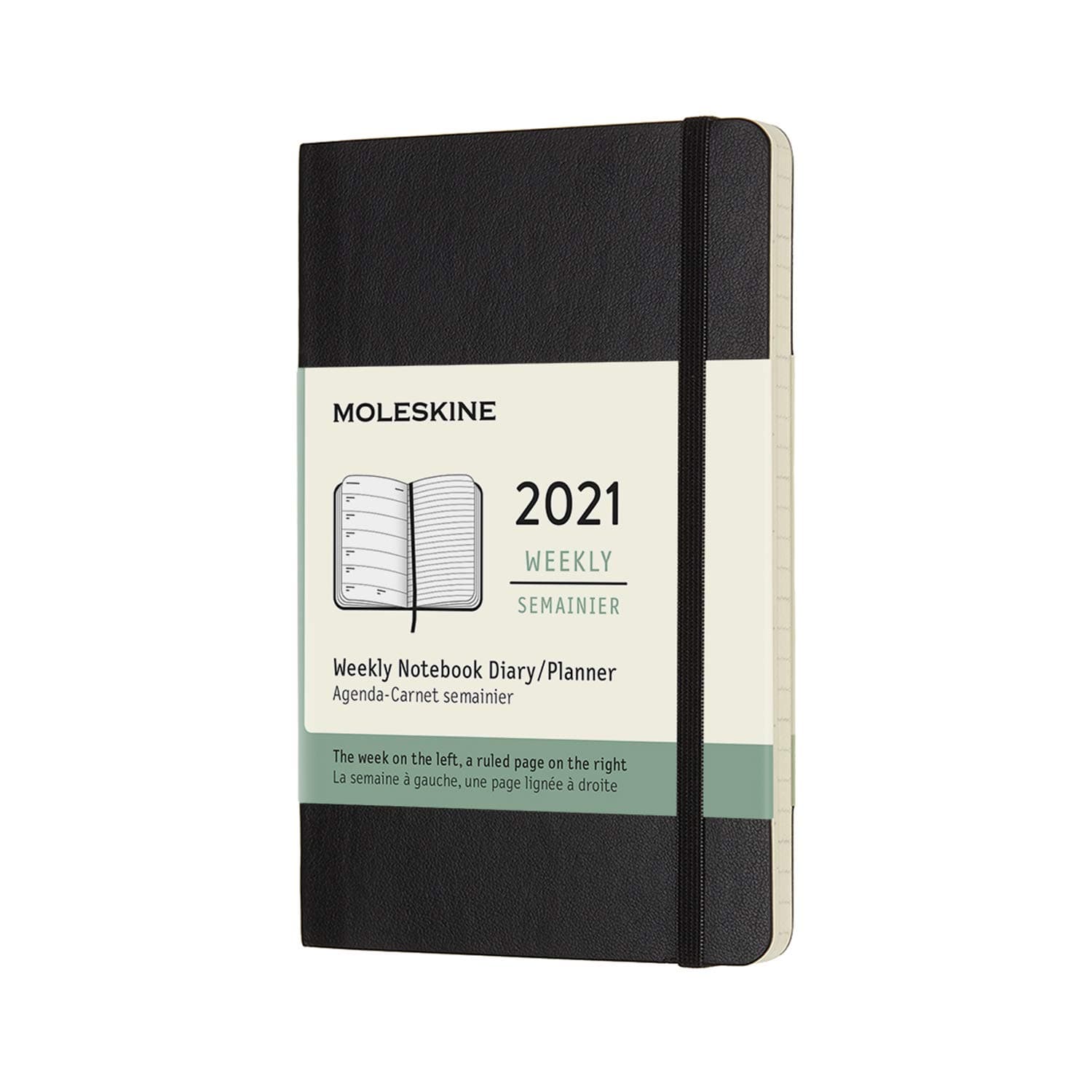 Moleskine12 Month 2021 Weekly Planner, Soft Cover, Pocket (3.5" x 5.5") Black