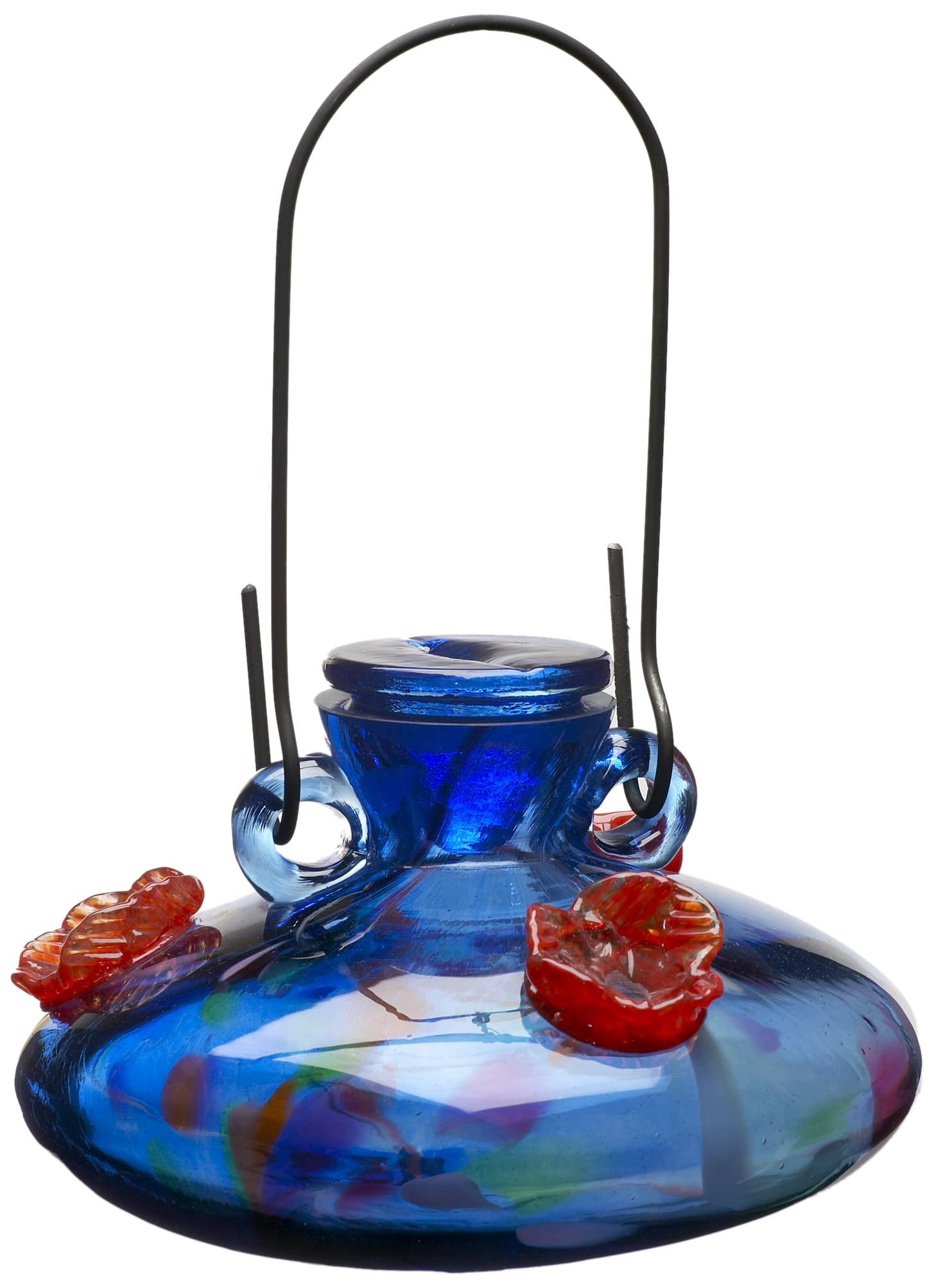 Kitras Top Feeder Hummingbird Feeder Glass Ornament, Blue