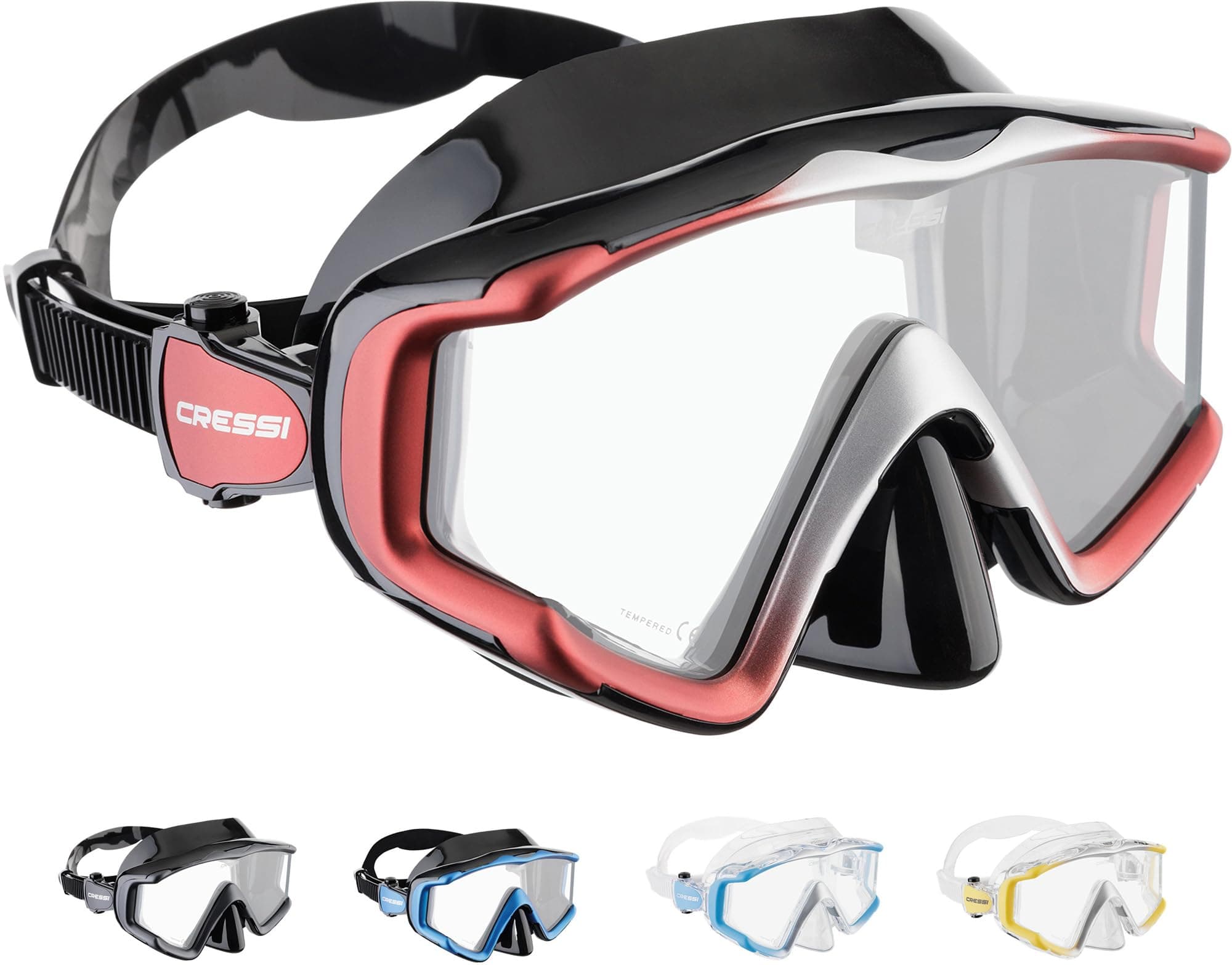 Liberty Triside Mask - Panoramic 3 Glass Mask for Diving and Snorkelling, One Size, Unisex Adult