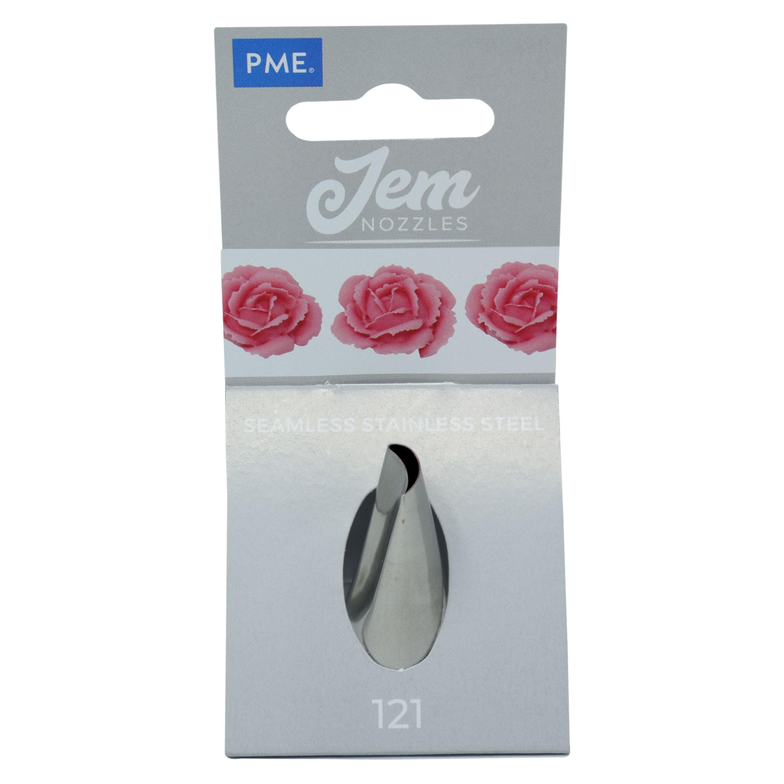 Jem Enterprises Large Petal/Ruffle Piping Nozzle-Cake Decorating Tip #121, Standard, Silver