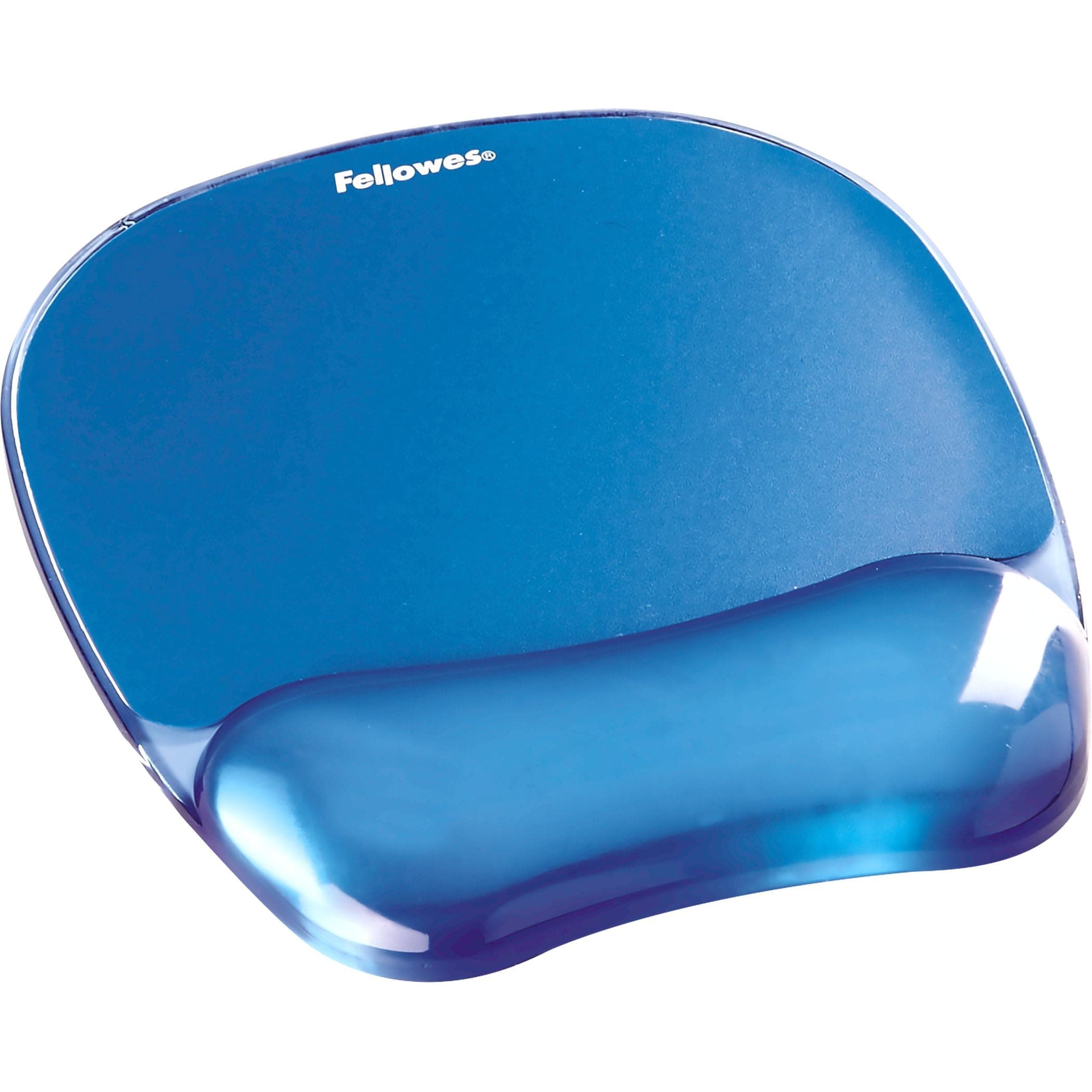 Fellowes Mouse Mat Wrist Support - Crystals Gel Mouse Pad with Non Slip Rubber Base - Ergonomic Mouse Mat for Computer, Laptop, Home Office Use - Compatible with Laser and Optical Mice - Blue