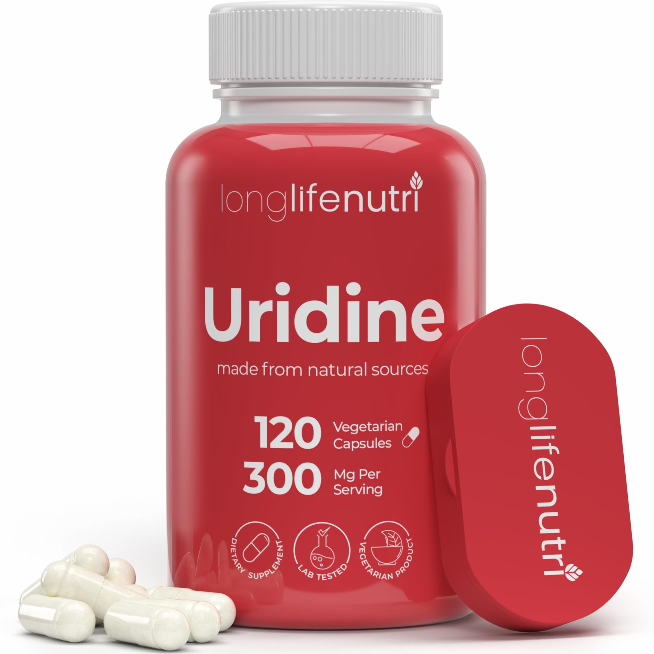 Uridine Monophosphate 300mg - 120 Veg Caps | Made in USA | Choline Enhancer for Brain & Memory | Supports Synapses Growth