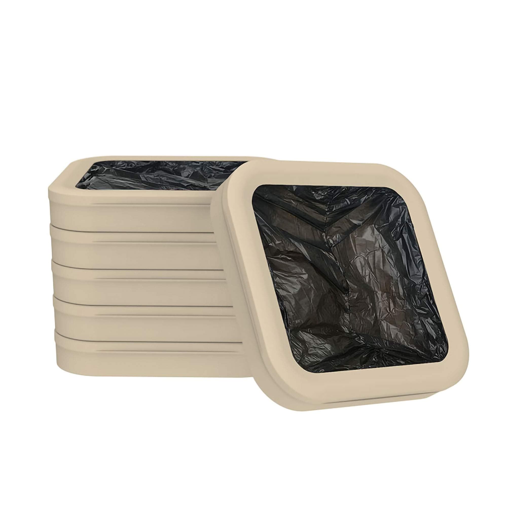 TOWNEW T1/T Air Lite Official Refill Rings for Smart Kitchen Trash Can | Durable Garbage Bags Electric Trash Can (6-pk, Brown)