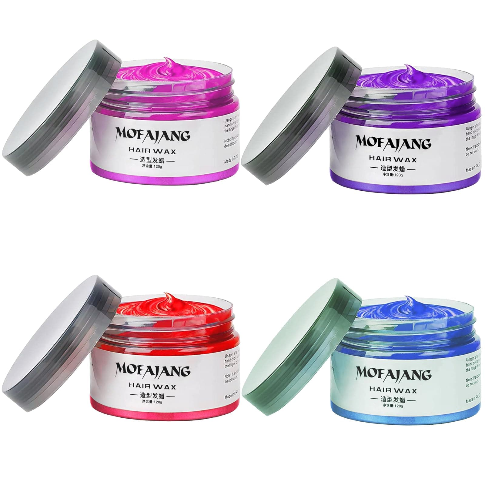 EFLY Temporary Hair Color Chalk, Hair Wax Color For Gifts, Birthday,Party, Cosplay DIY, Halloween, Christmas (4, Red Purple Blue Pink)