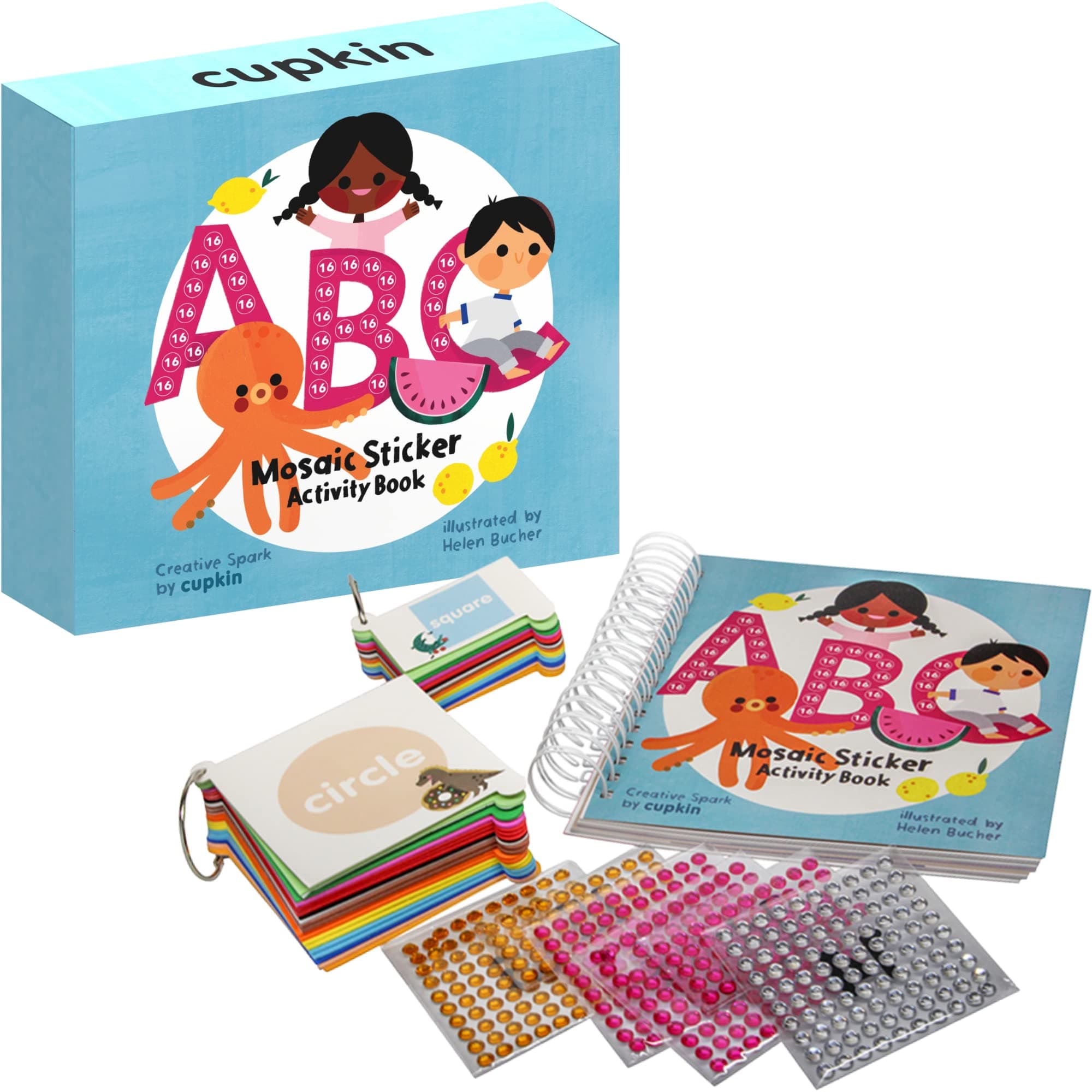 CUPKINMosaic Sticker Art Kits for Kids and Adults - Alphabet ABC Sticker Mosaics Craft Kit 52 Mosaic Sticker Scenes with 3,150 Foam and Jewel Stickers - Lots of Extra Pieces for Boys and Girls
