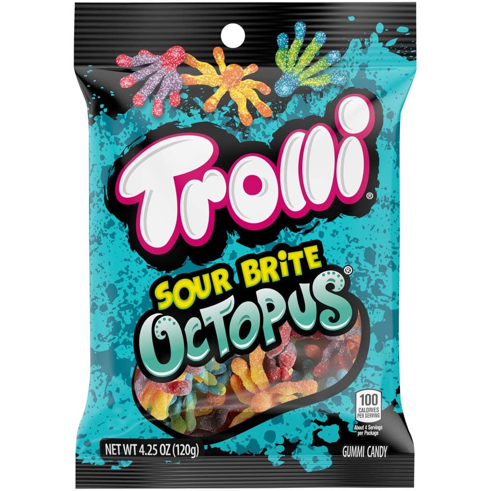 TROLLI Sour Brite Octopus Sugar Candy - 4.3oz