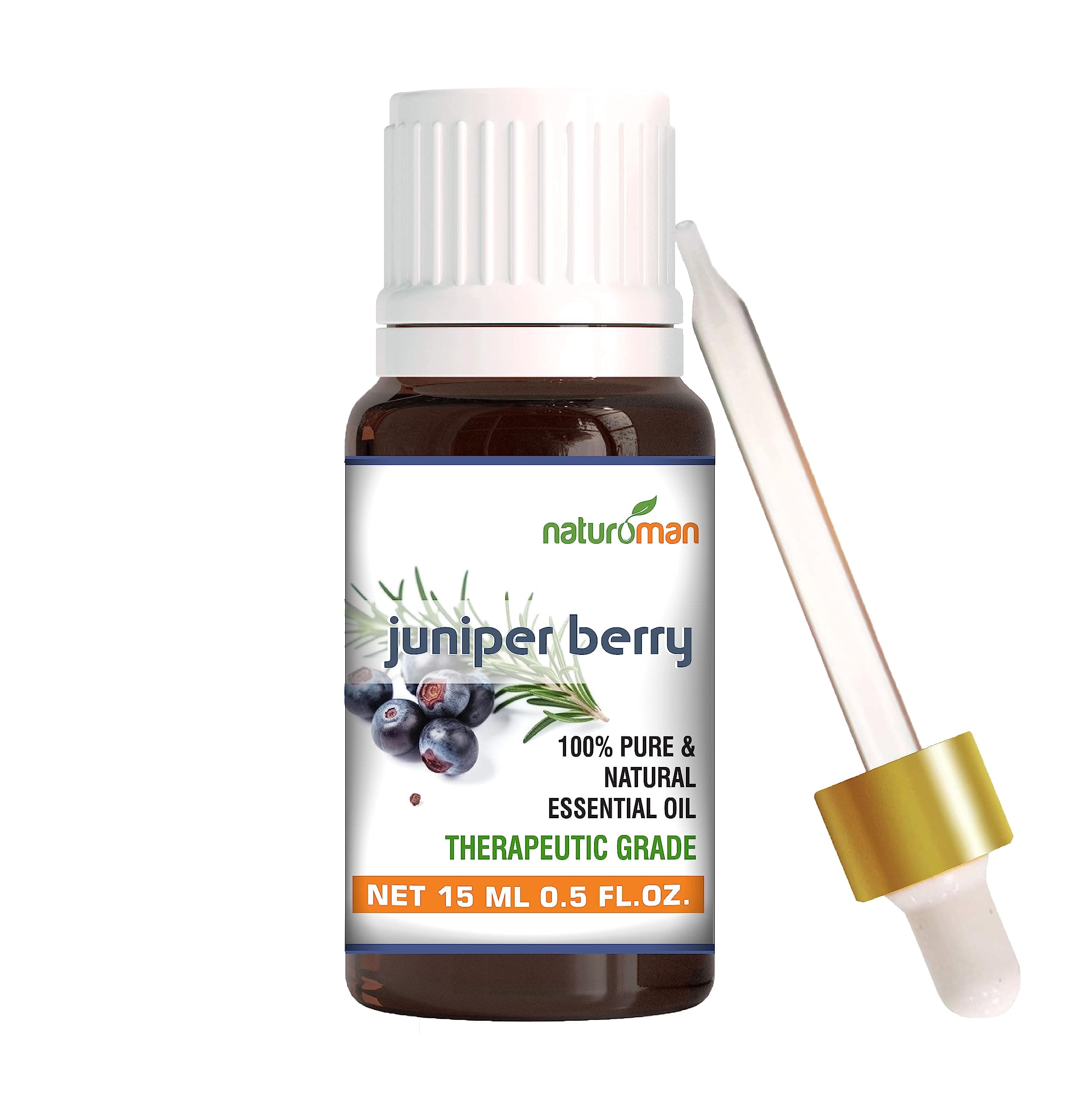 Naturoman Juniper Berry Essential Oil | For Skin, Hair, Face & Body | Natural & Pure | Suitable for All Skin Types | Multipurpose | Therapeutic Grade | Pack of 1 | 15 ml