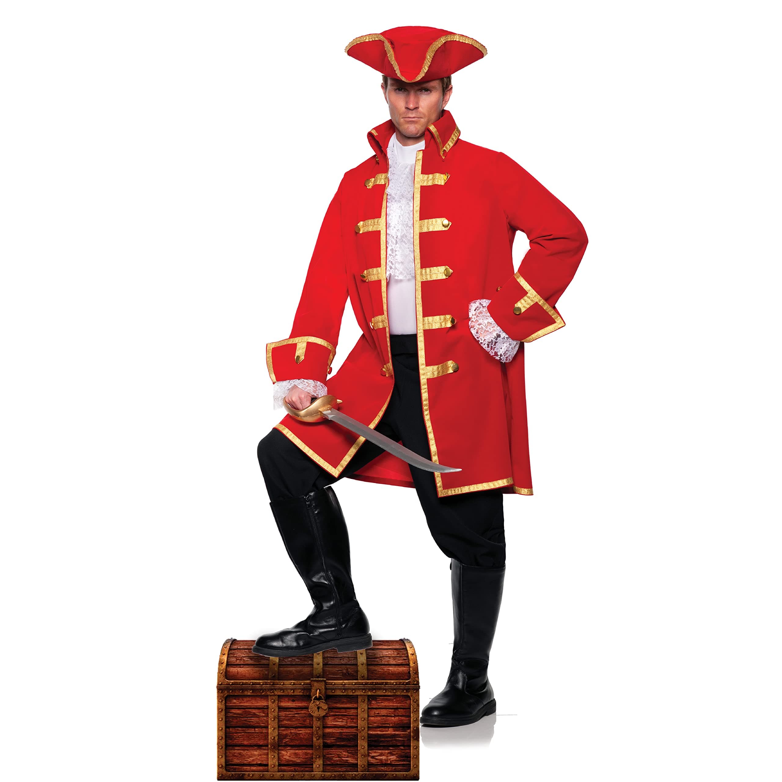 UNDERWRAPS Pirate Captain Costumes - Red Pirate Adult Couple for Halloween