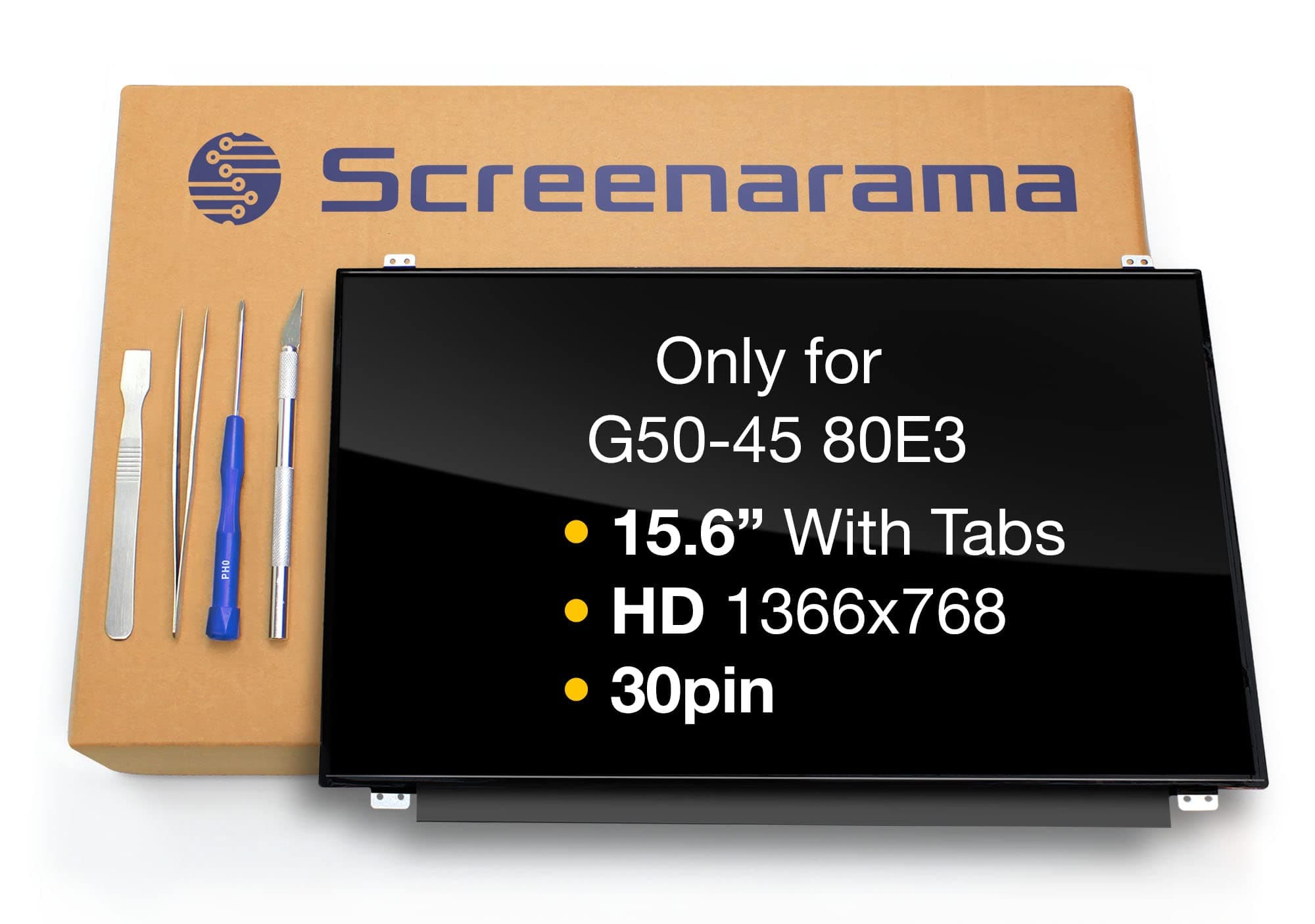 SCREENARAMANew Screen Replacement for Lenovo G50-45 80E3, HD 1366x768, Glossy, LCD LED Display with Tools