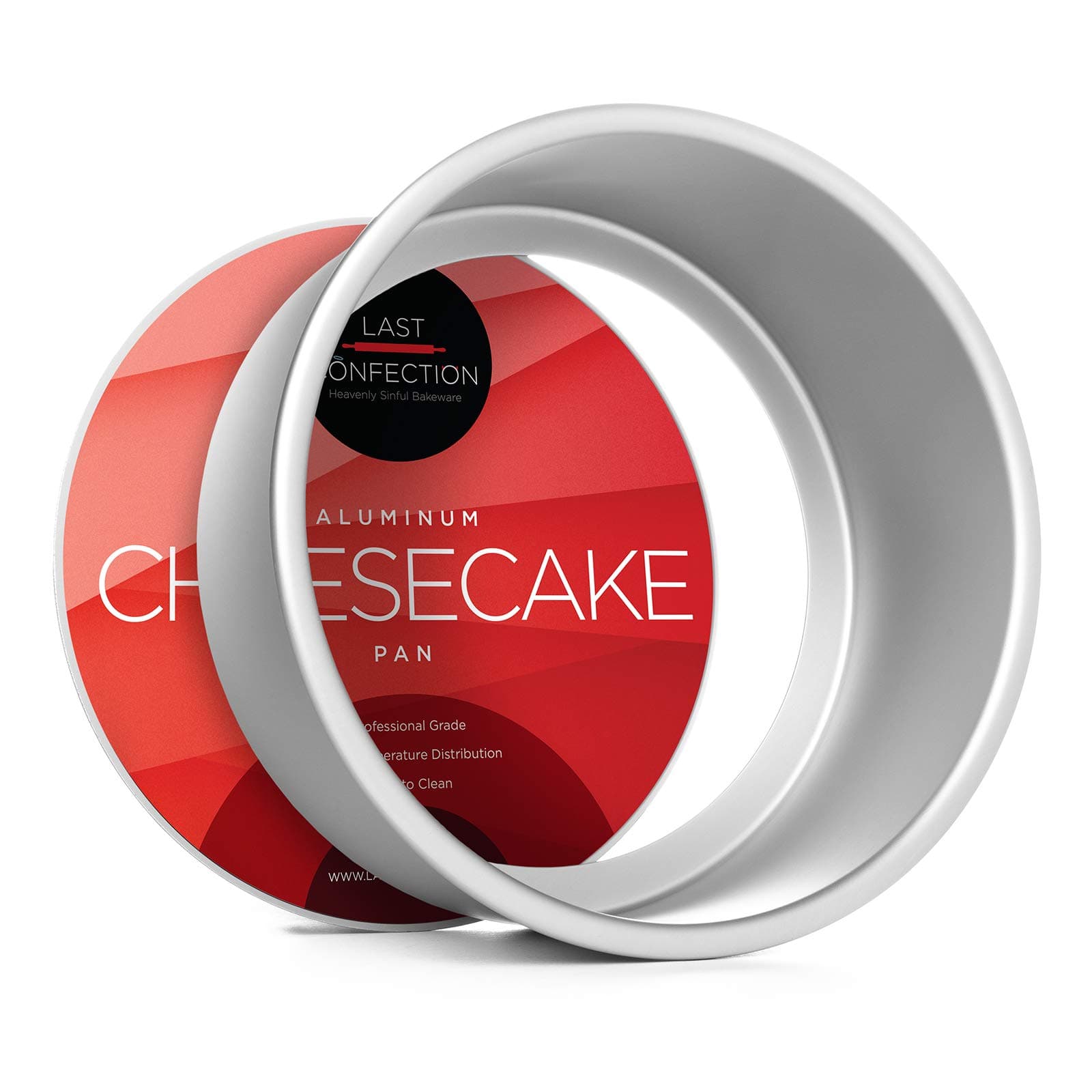 LAST CONFECTION8" x 3" Deep Round Aluminum Cheesecake Pan with Removable Bottom - Professional Bakeware