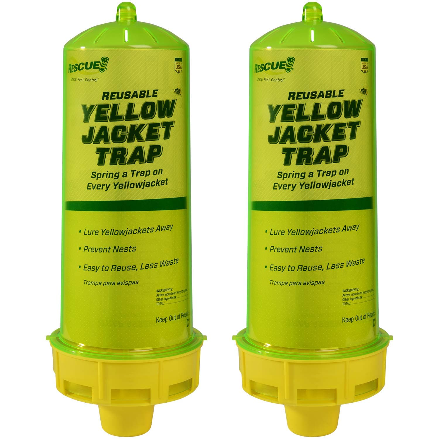 RESCUE! Reusable Yellowjacket Trap – Includes Attractant - 2 Traps