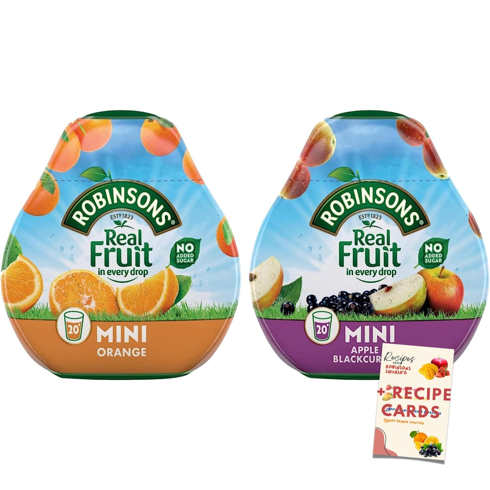 Robinsons Mini - Apple & Blackcurrant and Orange - No Added Sugar, Low Calorie, 2 x 66ml