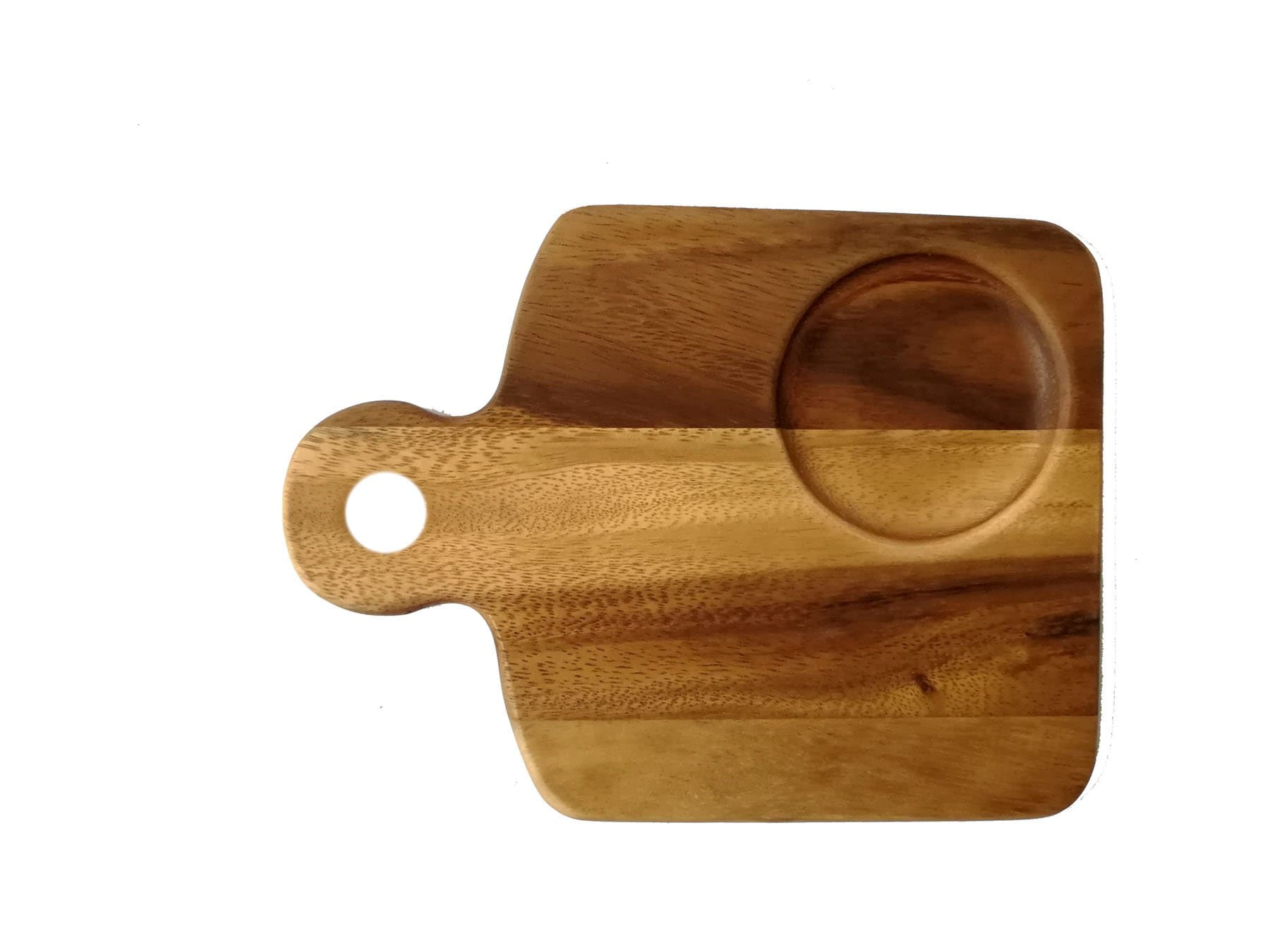 ThongDee Wooden Wood Coffee Serving Tray Board Dish Plates Platter Handle