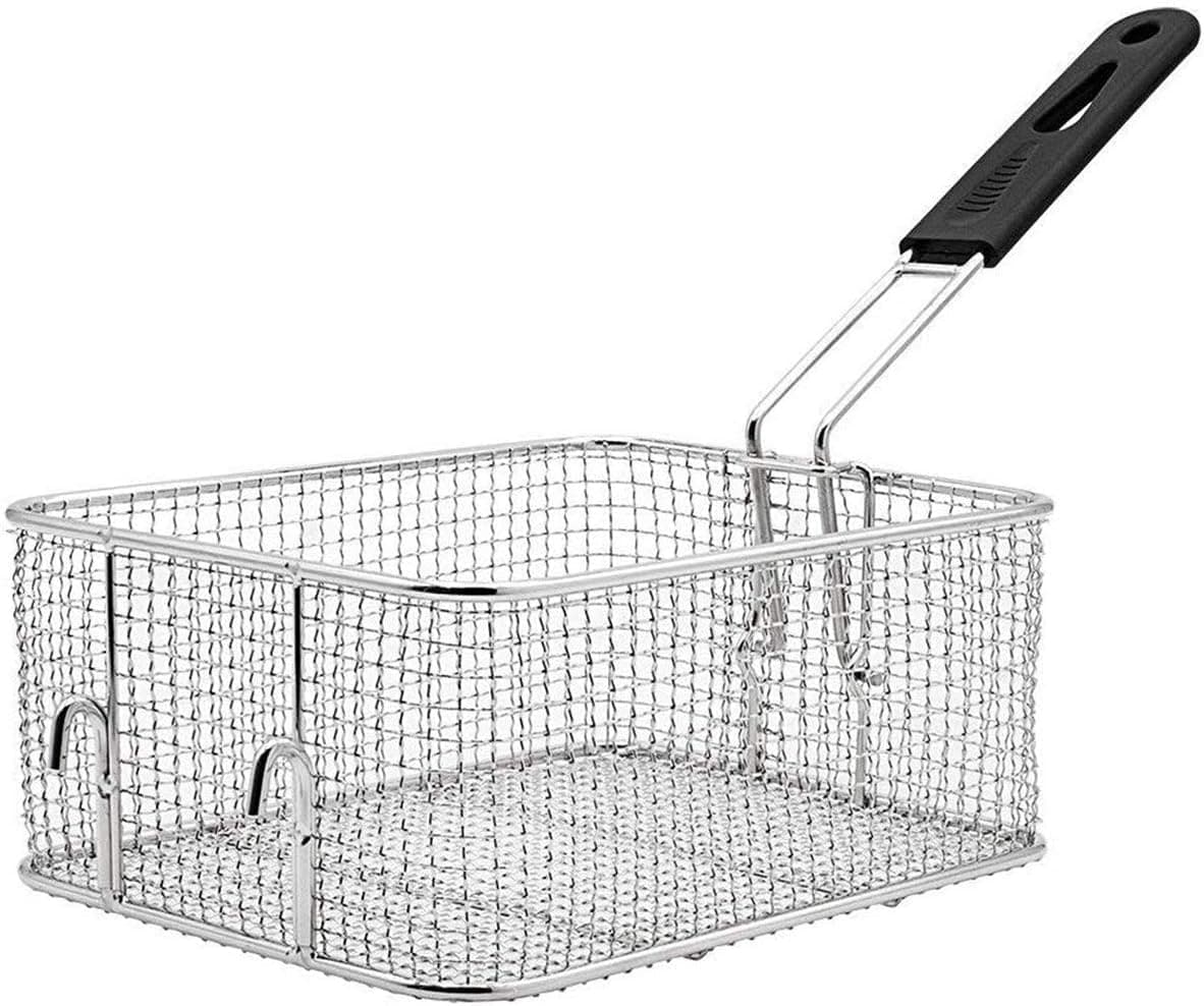 Stainless Steel Deep Fry Basket for Frying Serving Food (Detachable Handle)