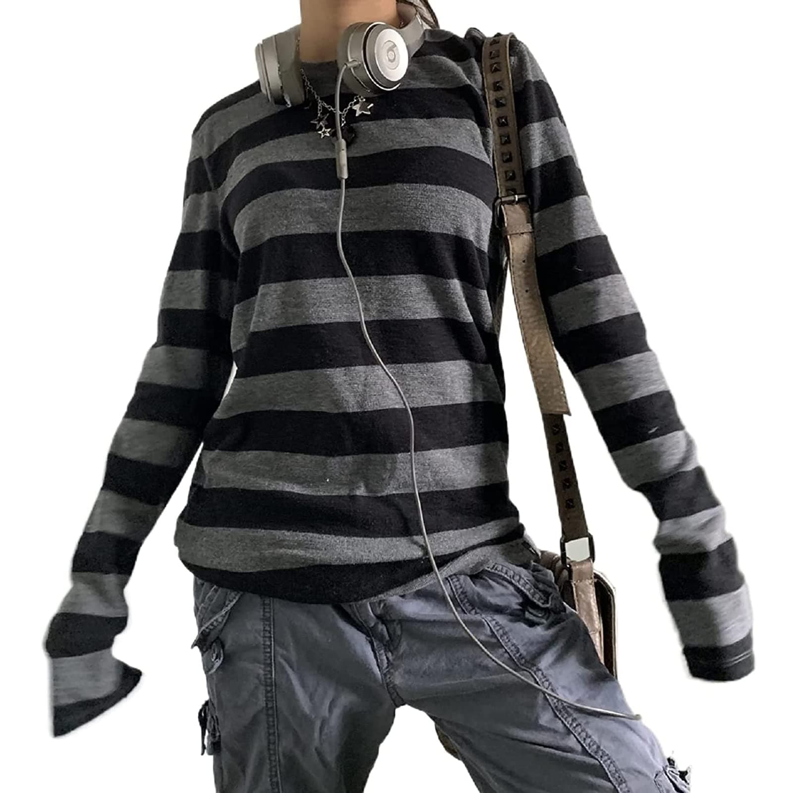 Women Teen Girls Fairy Grunge Clothes Y2k Long Sleeve Baggy Shirt Graphic Baby Tee Fall Vintage Streetwear T-Shirt