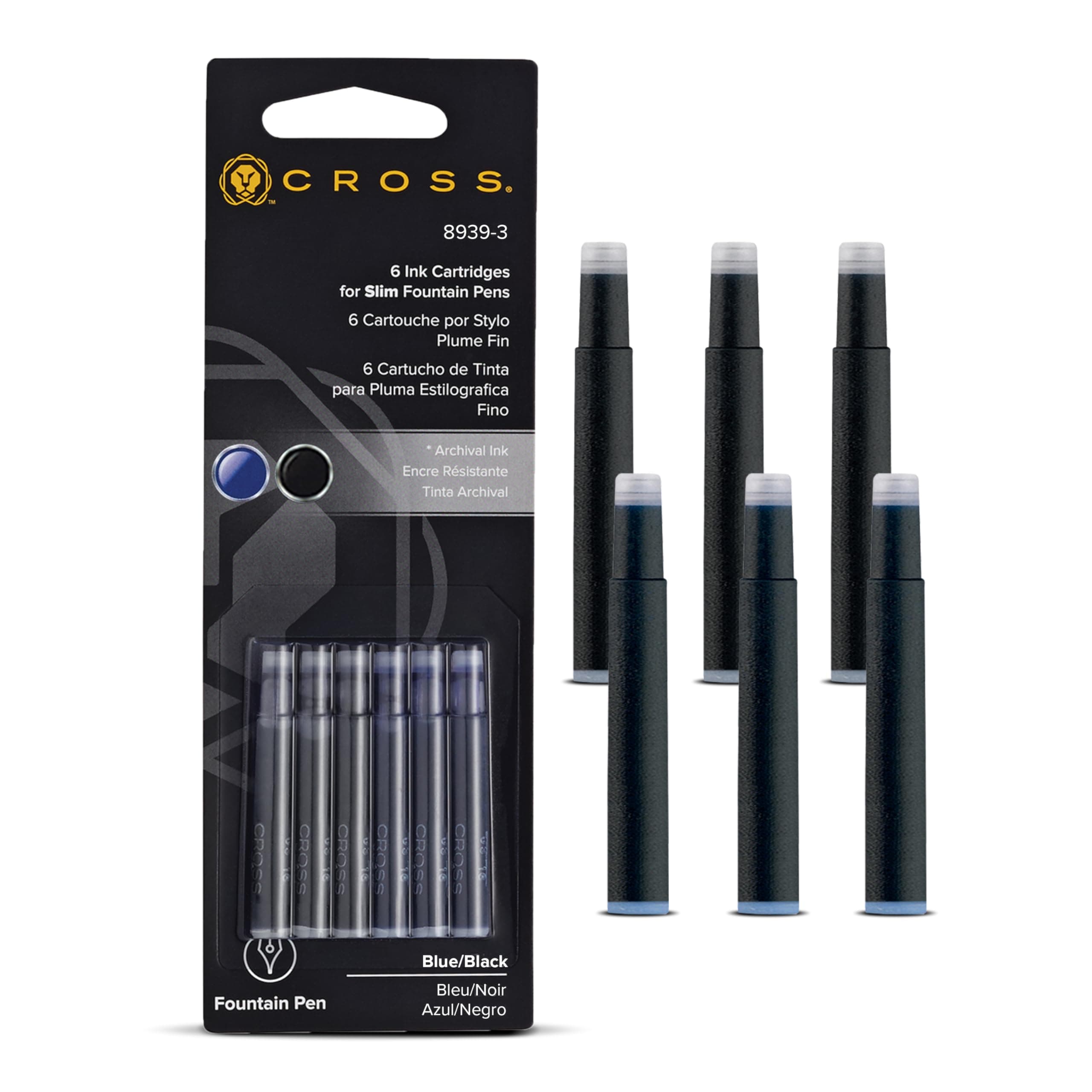 Cross Refill 6-pack Blue/Black Ink