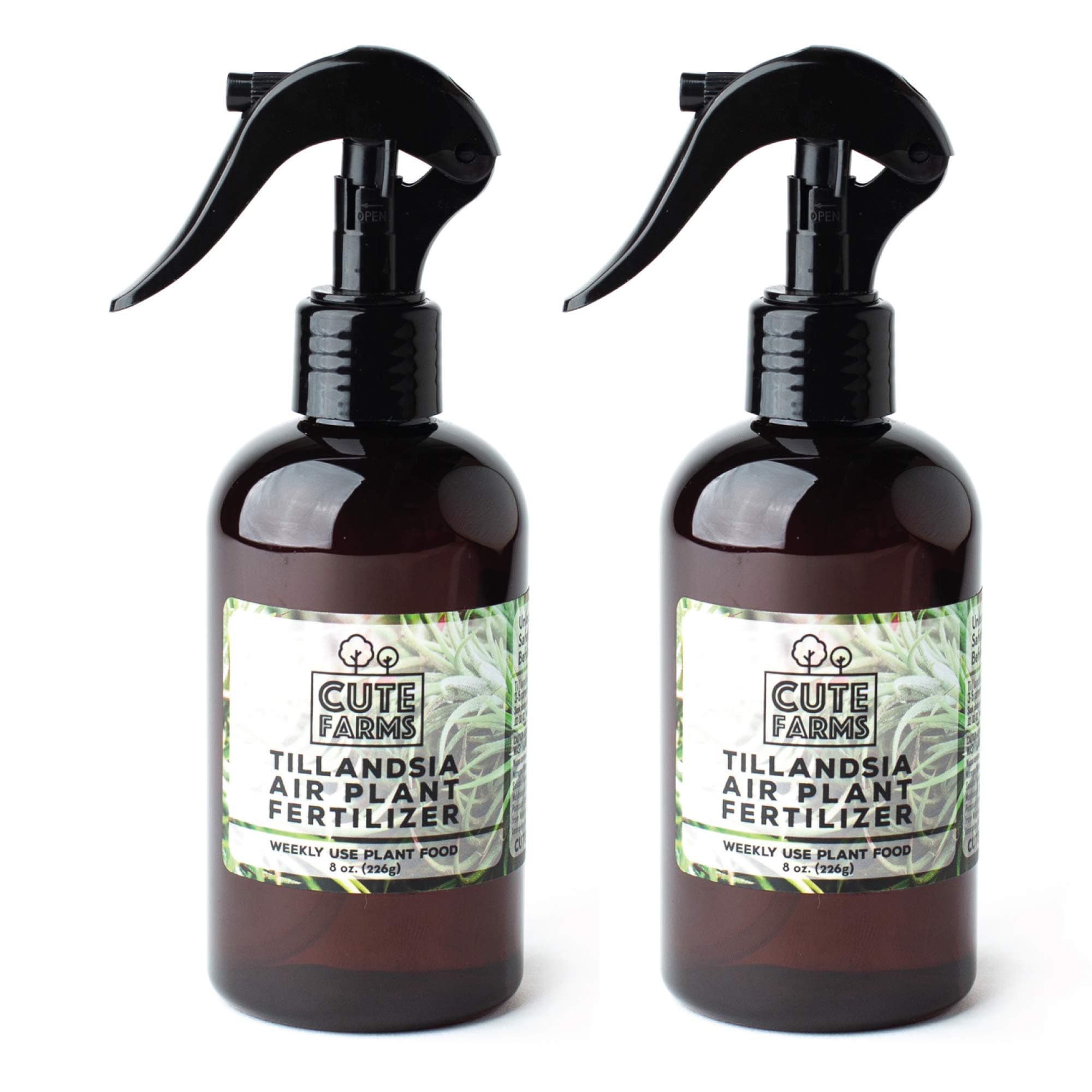 Cute Farms Tillandsia Air Plant Fertilizer | Gentle Weekly Use Formula Plant Food | Formulated Nutrients for Air Plants (Two - 8 oz. Spray Bottle)