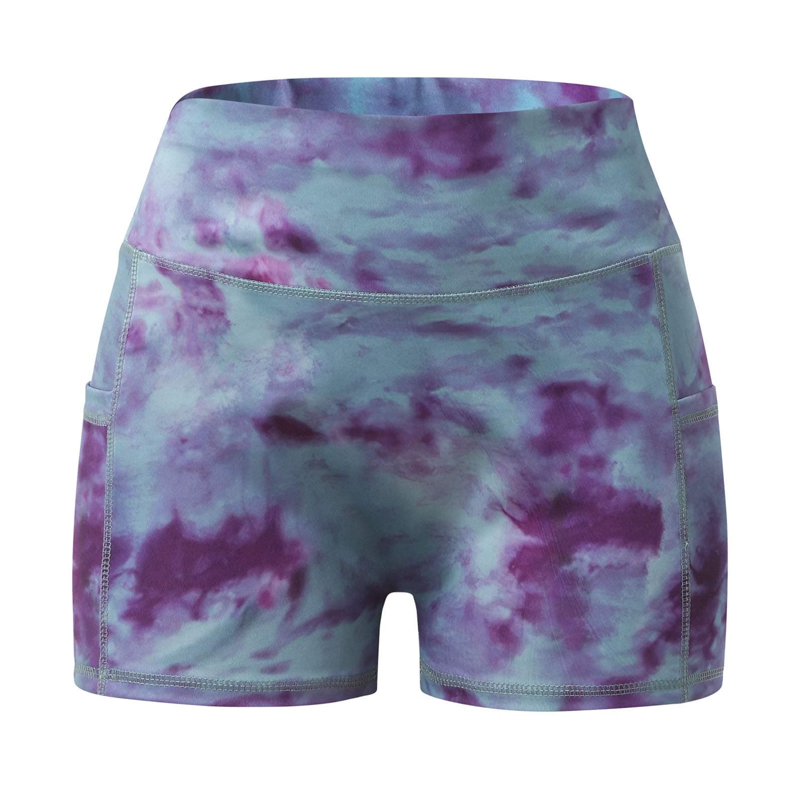 Pocket Tie-Dye Yoga Hip-Lift Women's Short Fitness Cropped Pants High-Waist Yoga Pants