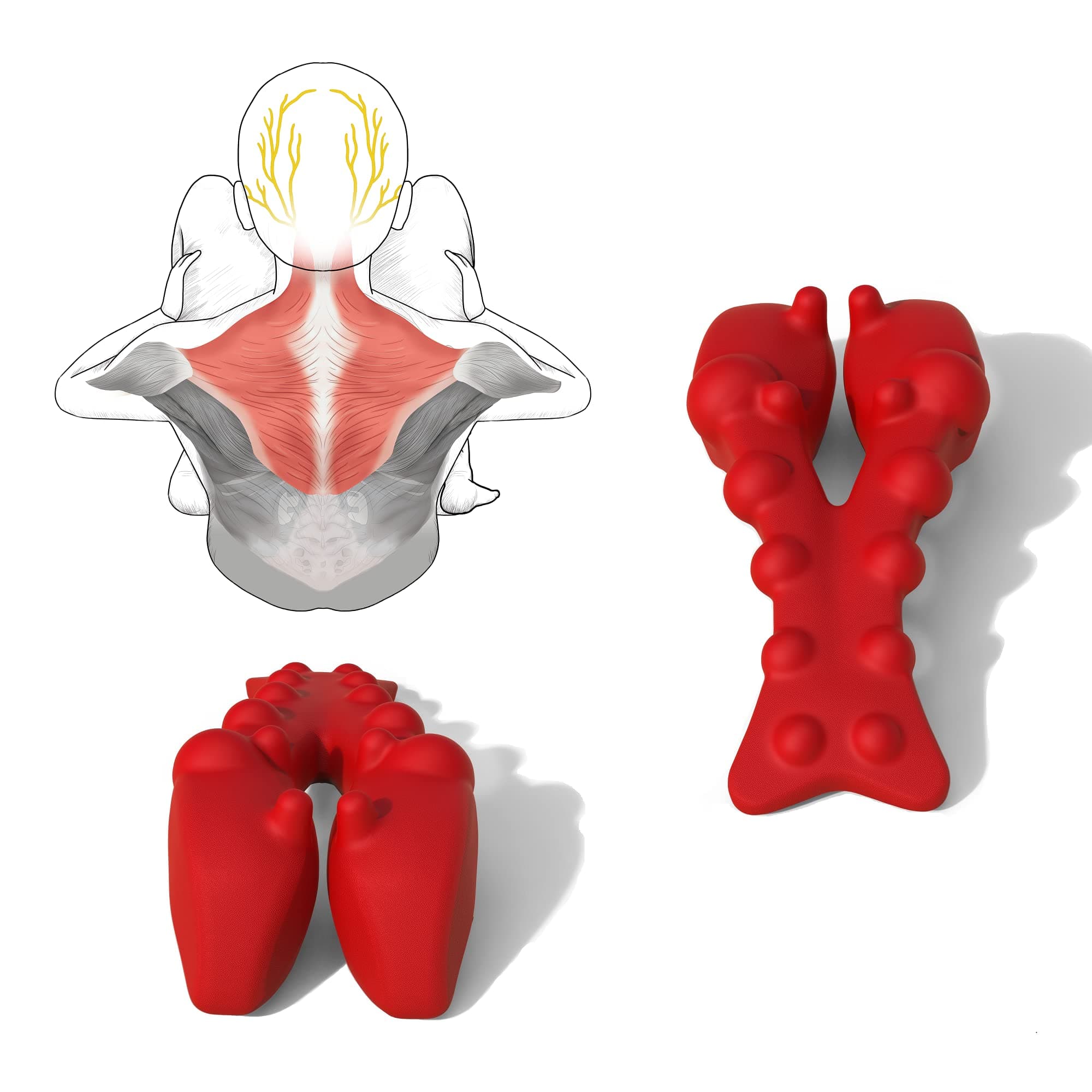 Trapezius Trigger Point Massager, Myofasical Release Neck and Shoulder Pain, Suboccipital Release Tool, Posture Corrector, Relieve Upper Back Pain &Tension Headache