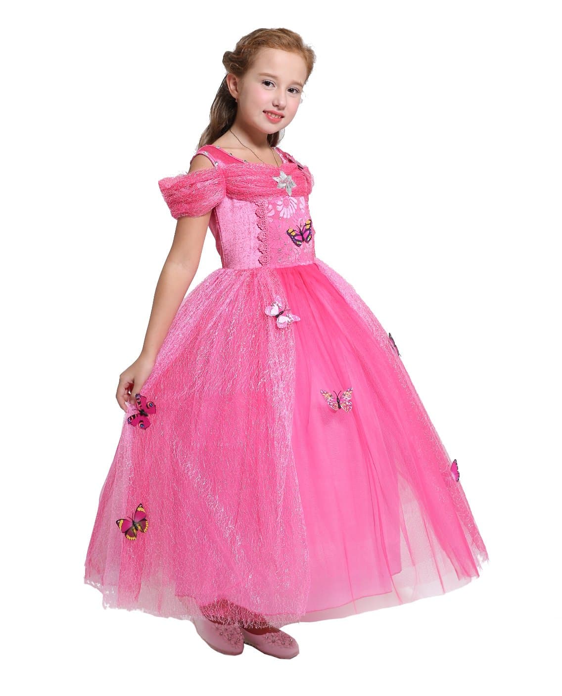 Dressy DaisyDressy Daisy Toddler Girls' Princess Fancy Dress Up Costume Christmas Halloween Outfit Butterfly Size 4T Hot Pink