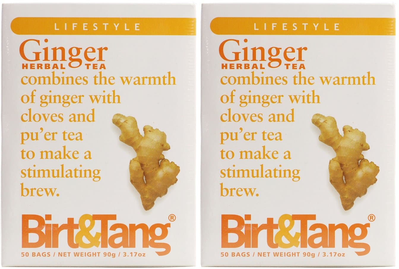 (2 Pack - Birt & Tang - Ginger Herbal Tea | 50 Bag | 2 PACK BUNDLE