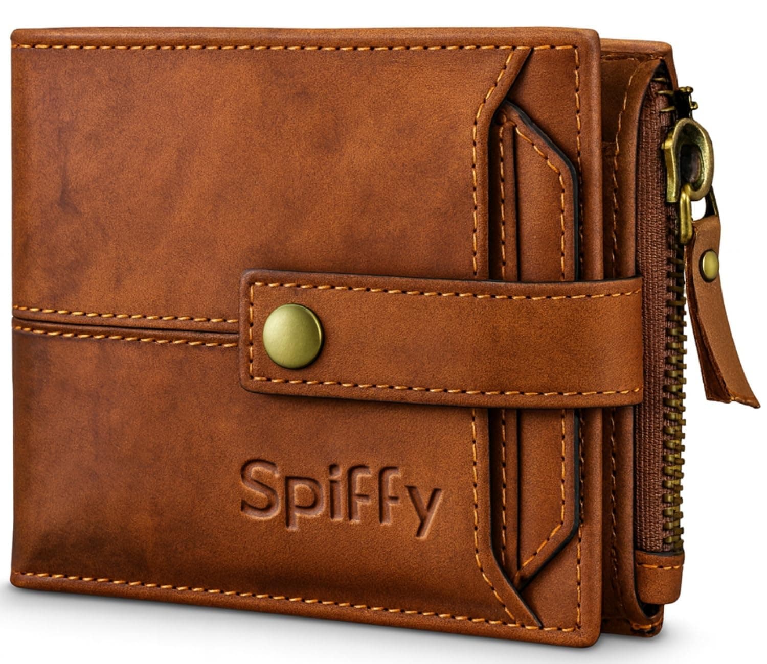 Spiffy Brown Genuine Leather Wallet for Men | RFID Men Wallet, Slim Bifold Card Holder Wallet for Man with 12 Card Slots