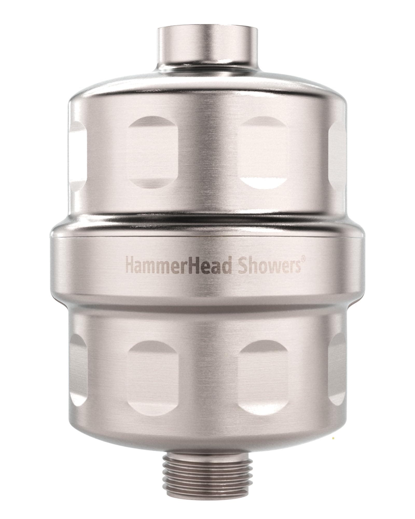 HammerHead Showers® Solid Metal Shower Head Filter – KDF 55 Shower Filter, High Pressure Universal Shower Filters to Remove Toxic Chemicals – Removes Chlorine and Heavy Metals – Brushed Nickel