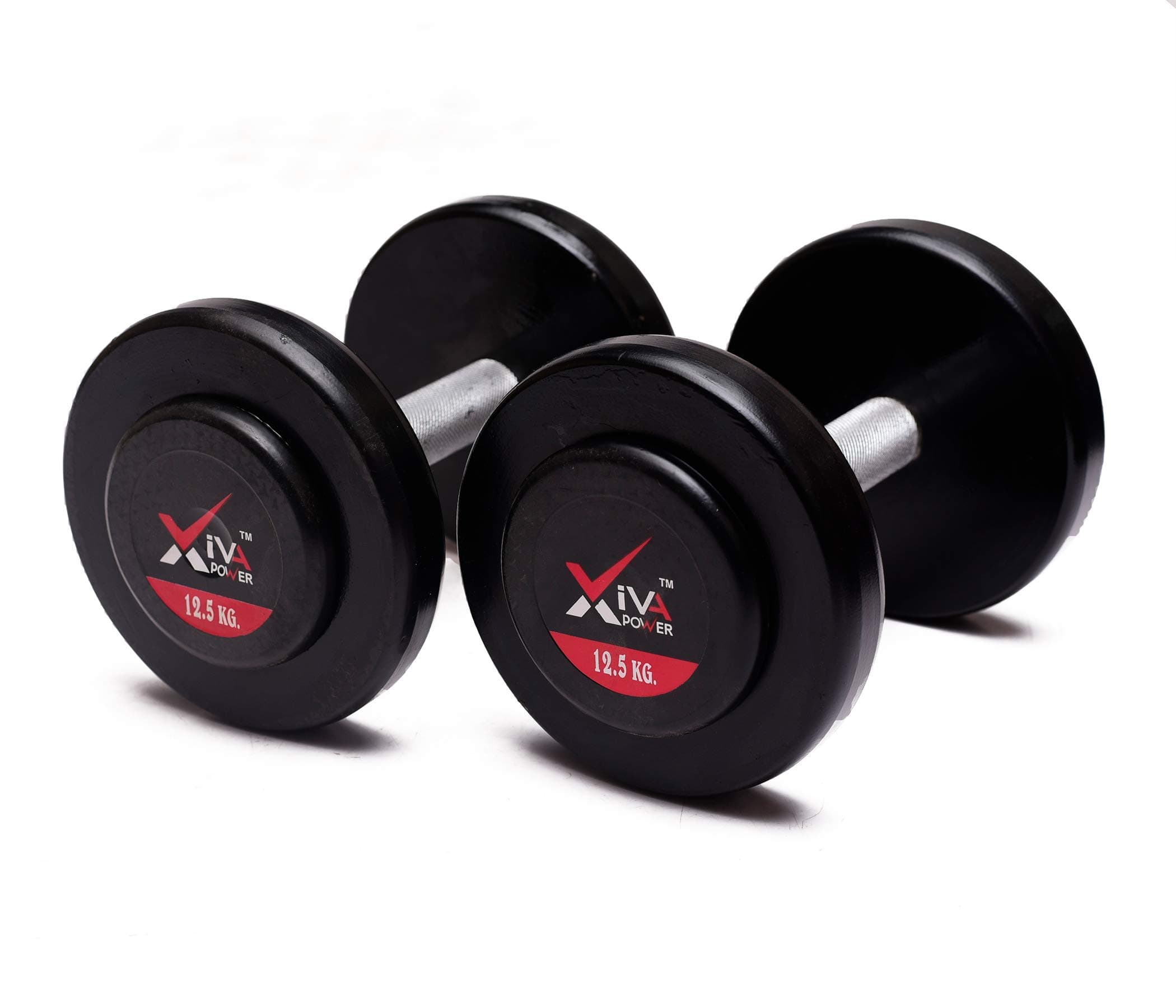 IRIS Fitness XIVA Power Allen Key Steel Plated Iron Fixed with knurled Steel Grip, Heavy Dumbbells Set Pair (12.5 Kg x 2 Pcs)