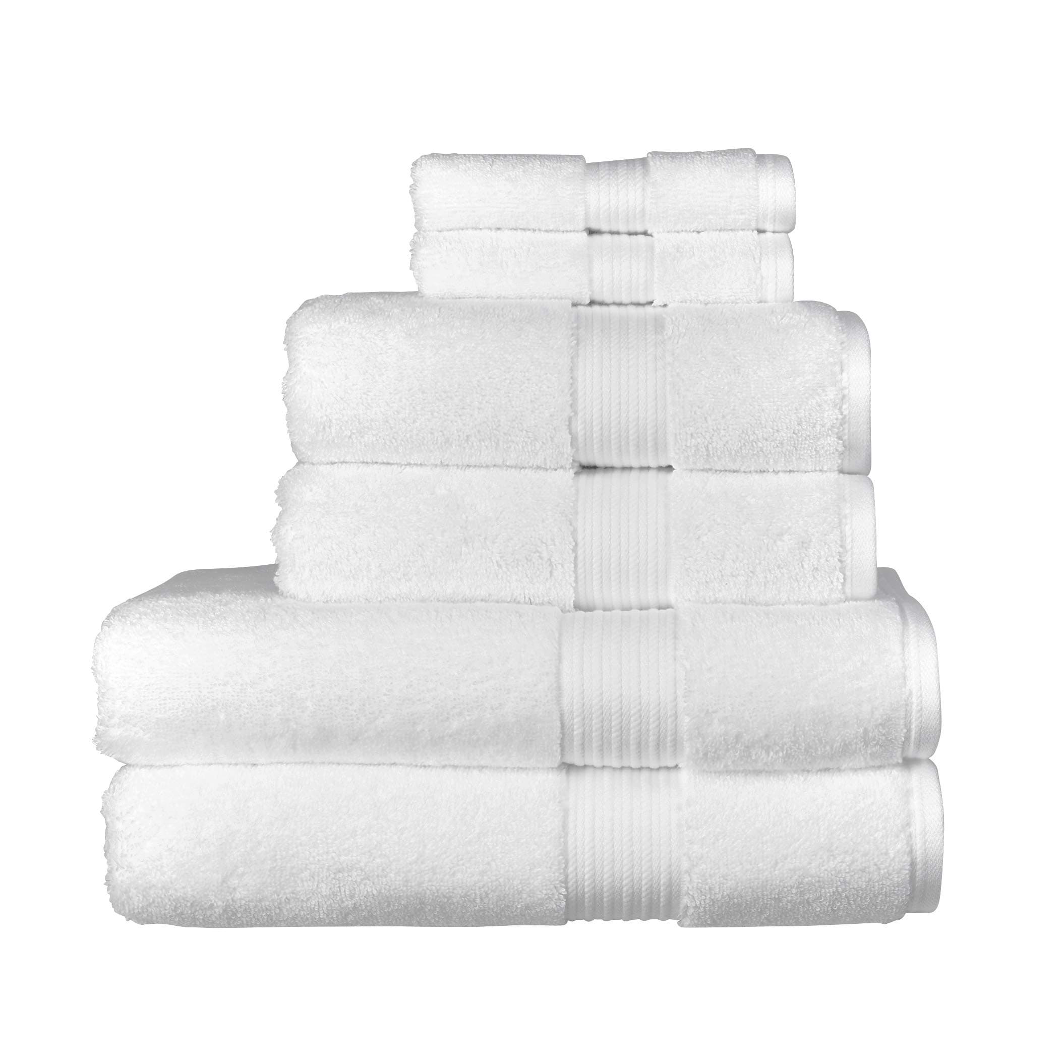 – Supreme Hygro 6 Piece Towel Set | White | 100% Luxury Supima Cotton | Ultra Soft | Super Absorbent | 650GSM | 2 Bath Towels 2 Hand Towels 2 Face Cloths