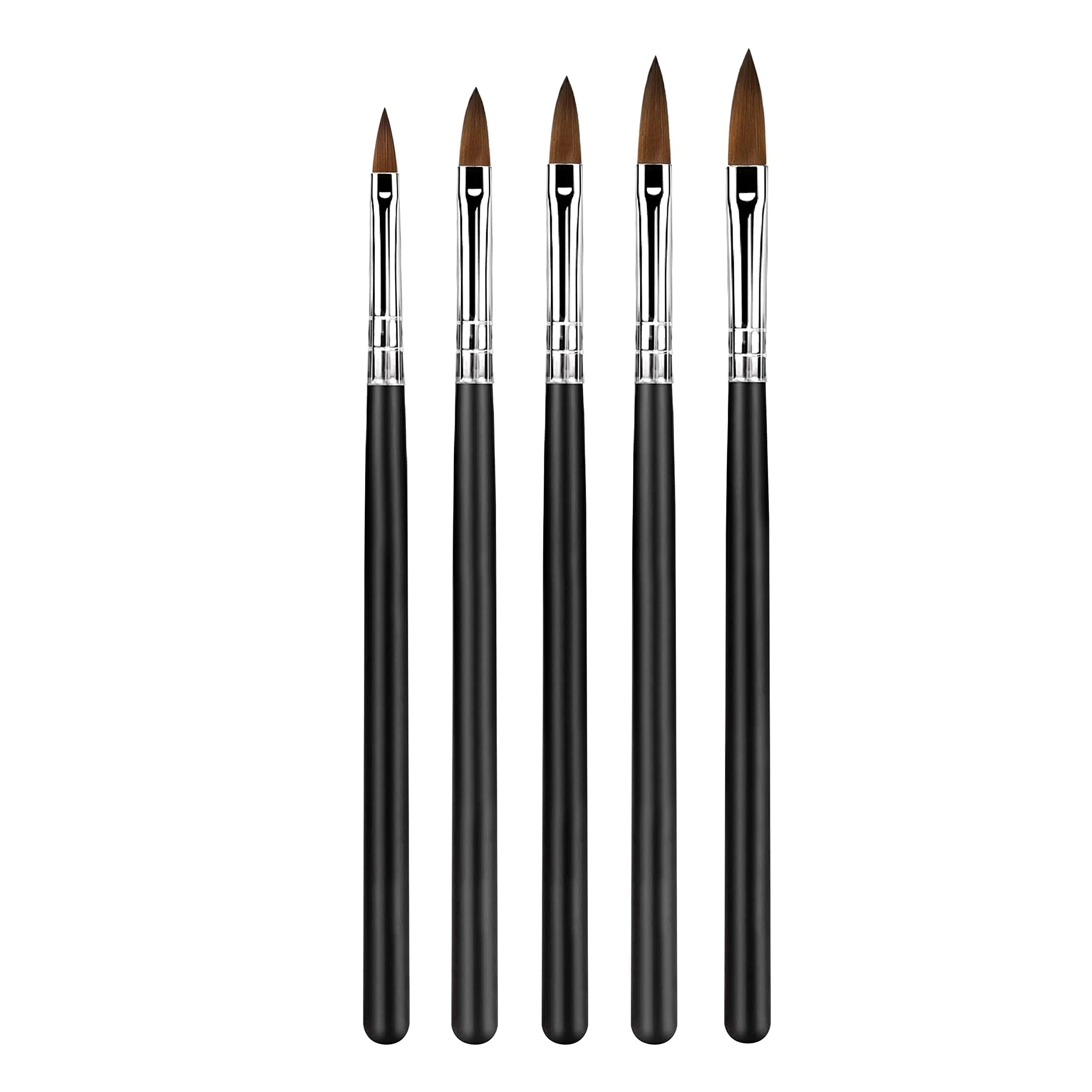 Aijimei 5pcs Acrylic Nail Brush Kit - Professional Manicure Tool for DIY and Salon